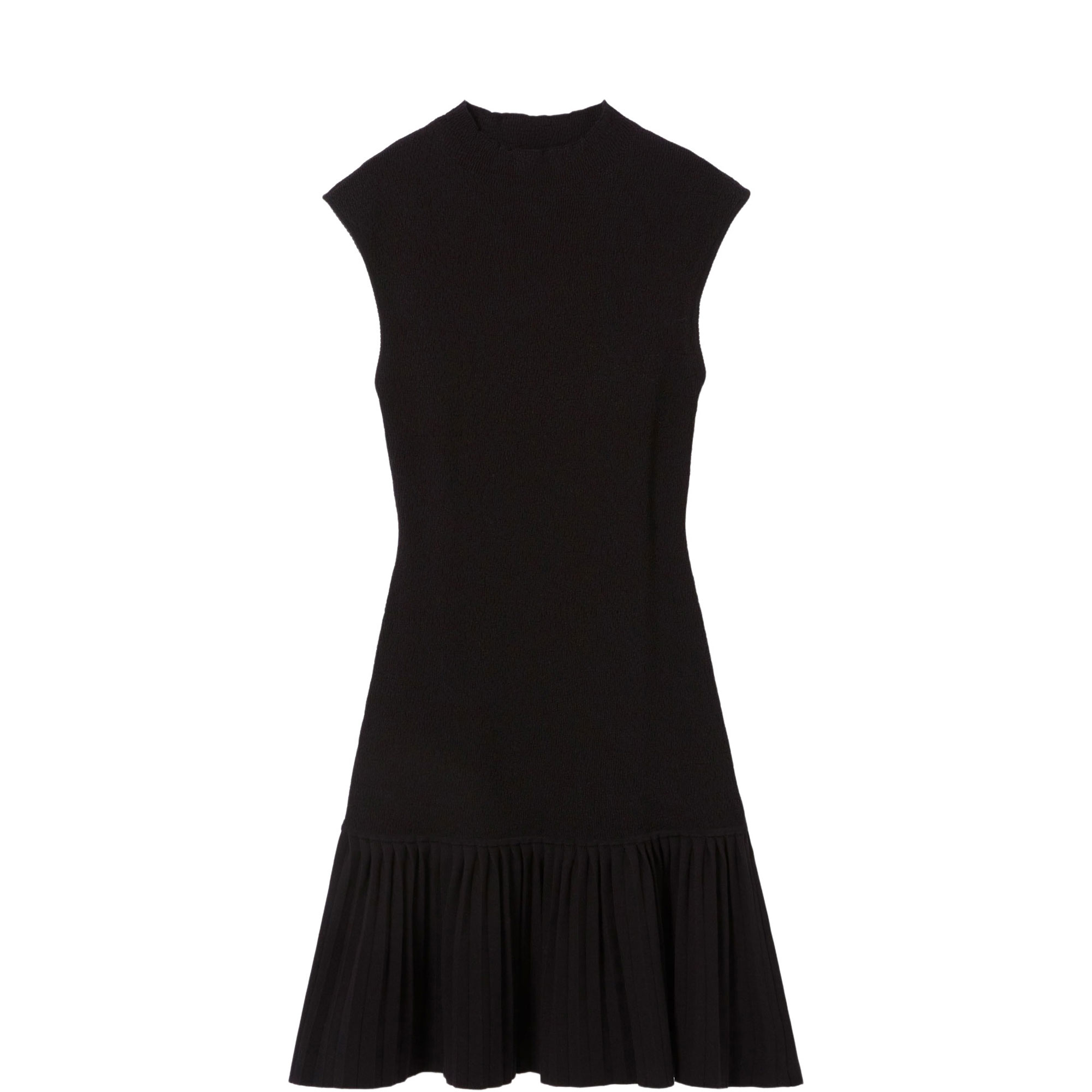 Pleated Trim Mini Knitted Dress