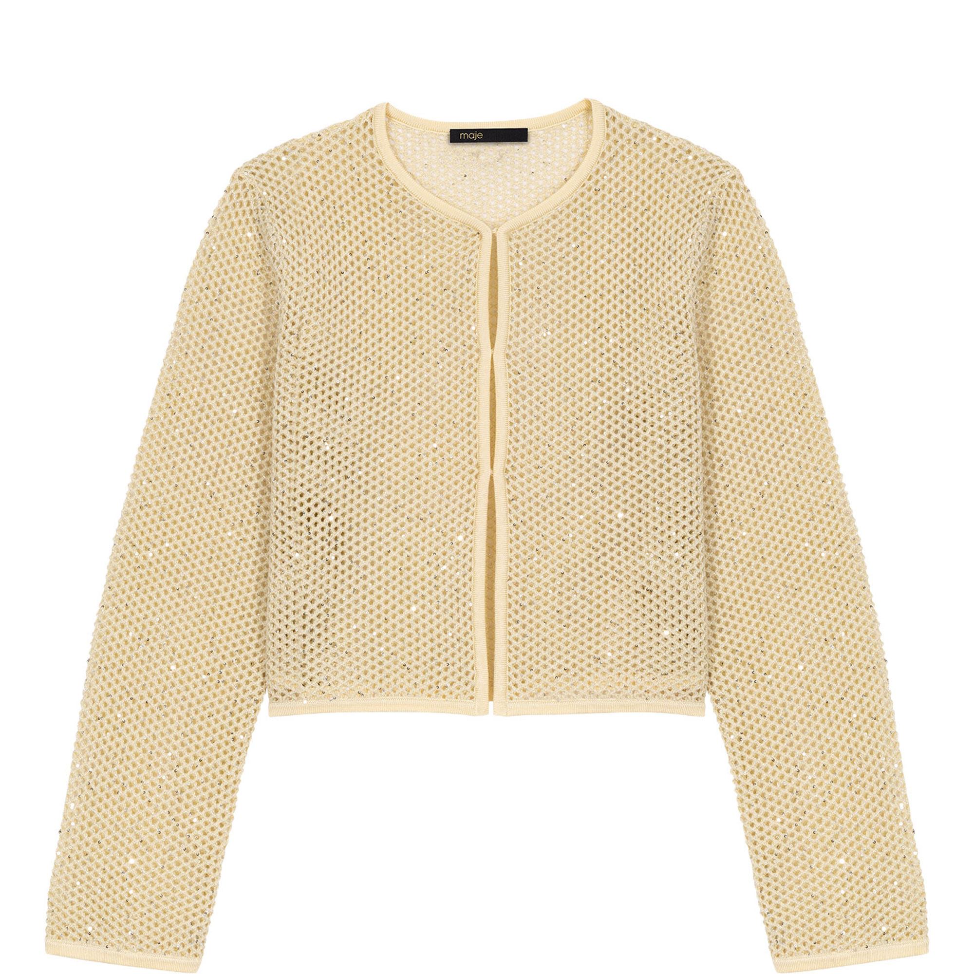 Embellished Openwork Knitted Cardigan