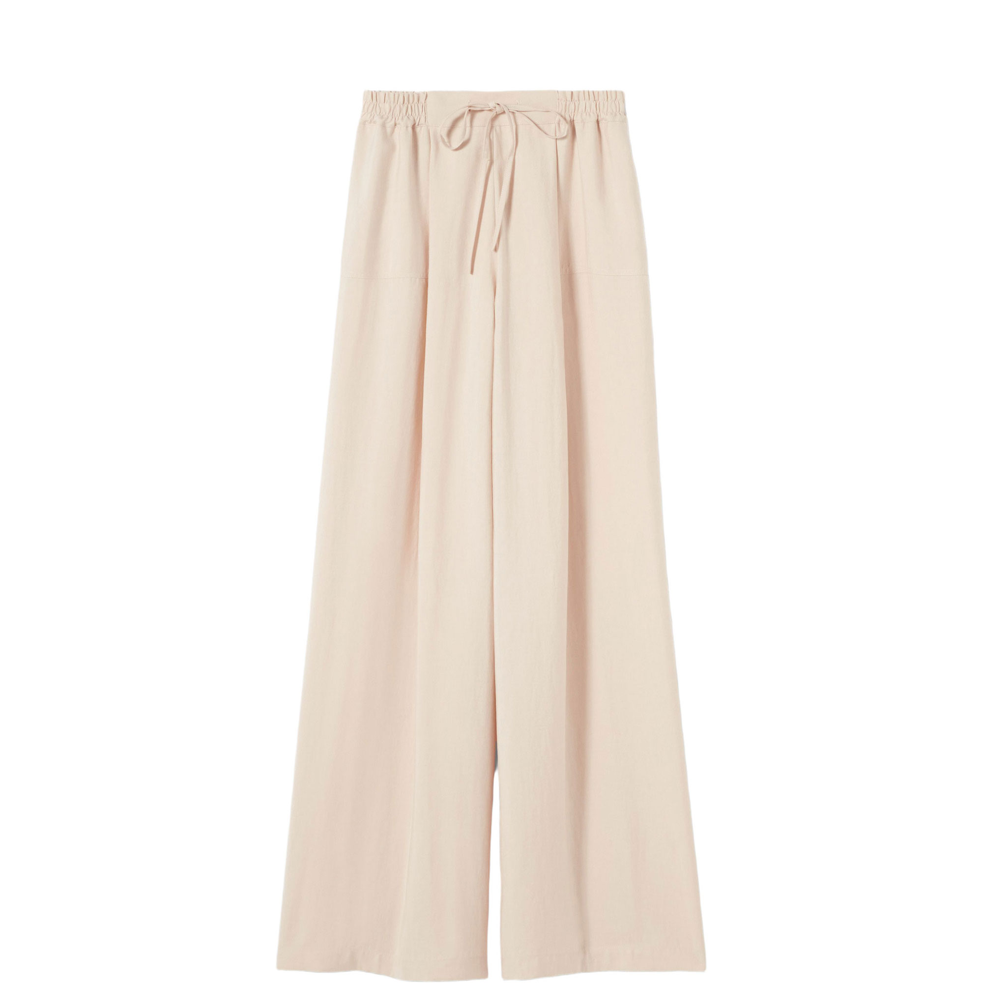 Tailored Drawstring Wide Leg Trousers