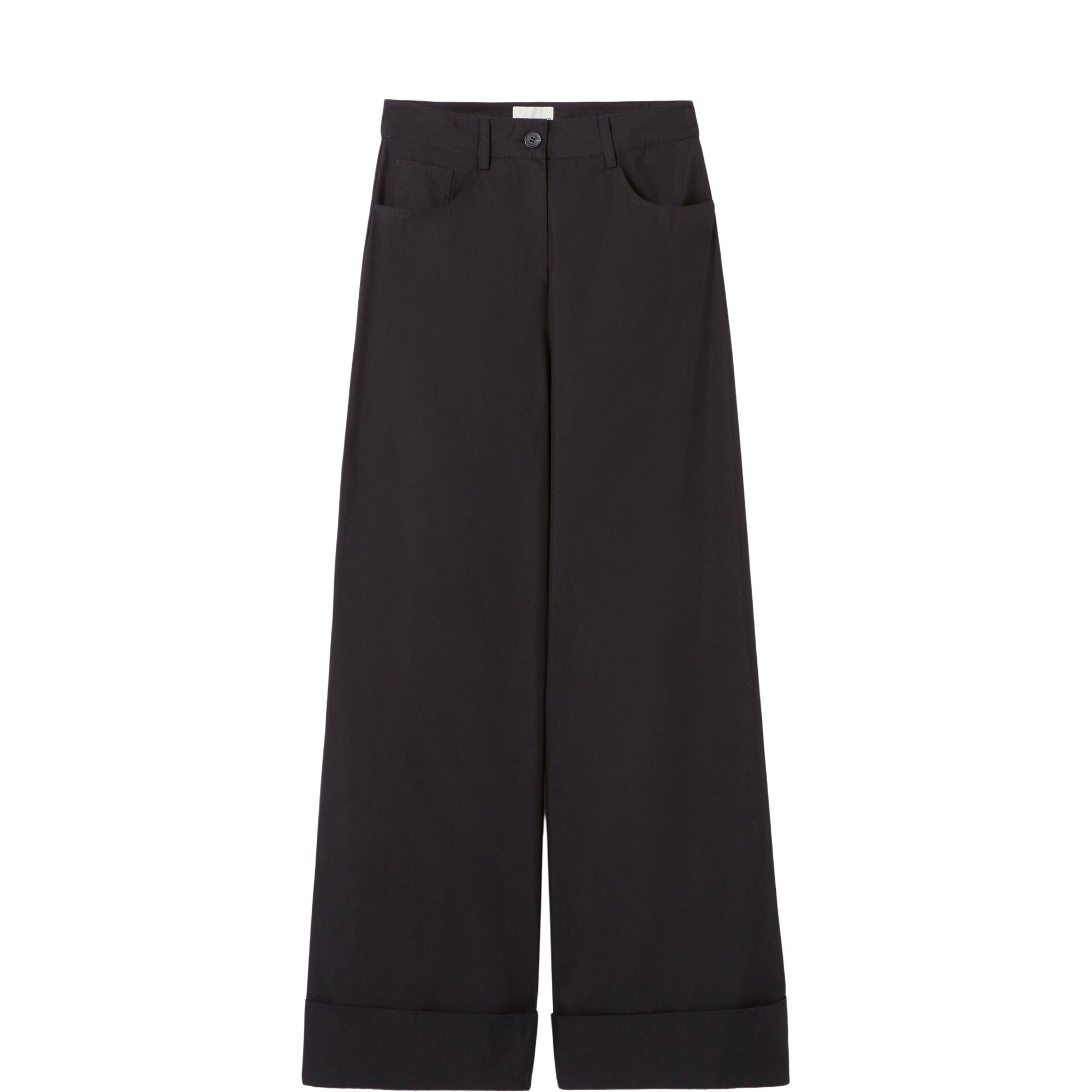 Turn-Up Wide Leg Trousers