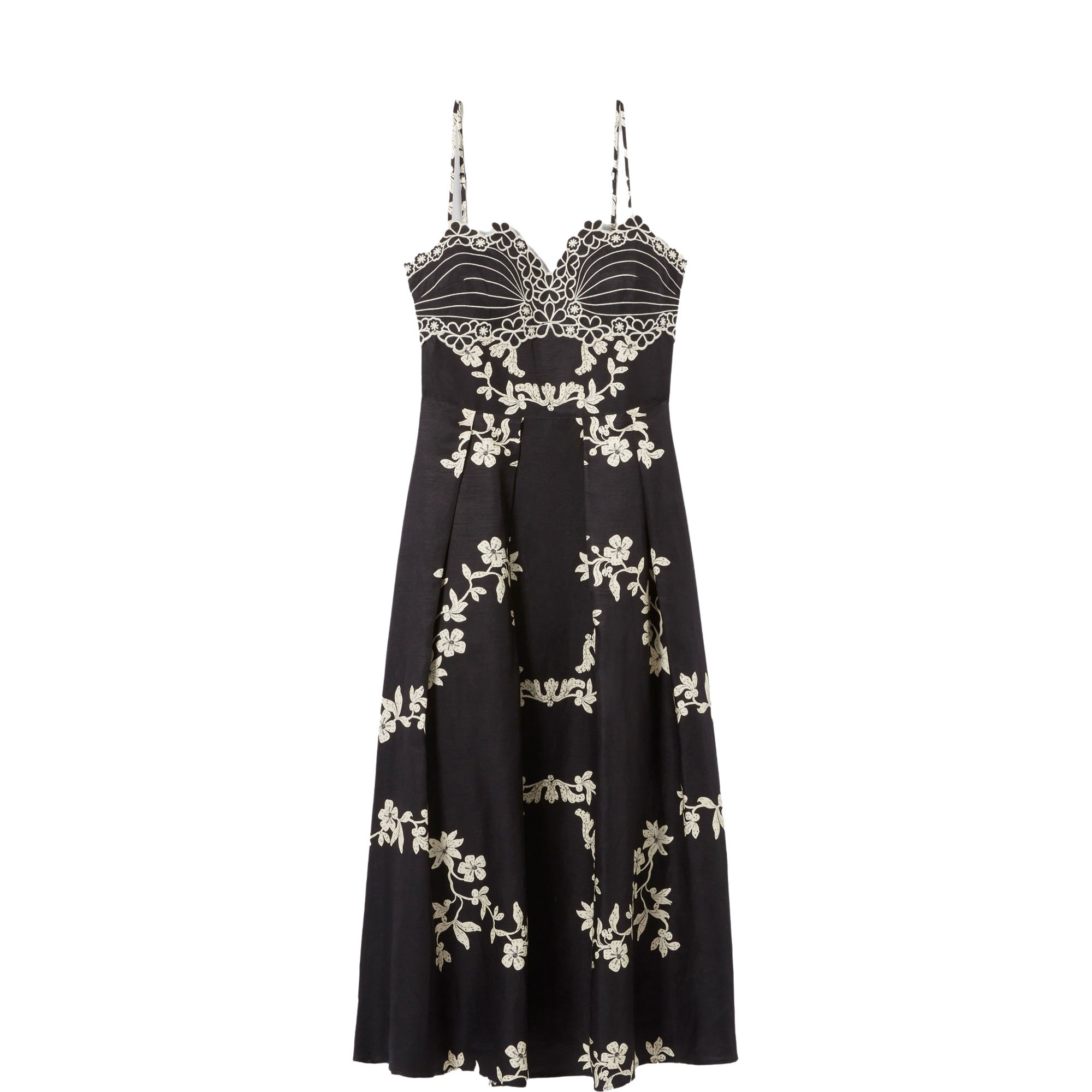Floral Embroidered Flared Dress