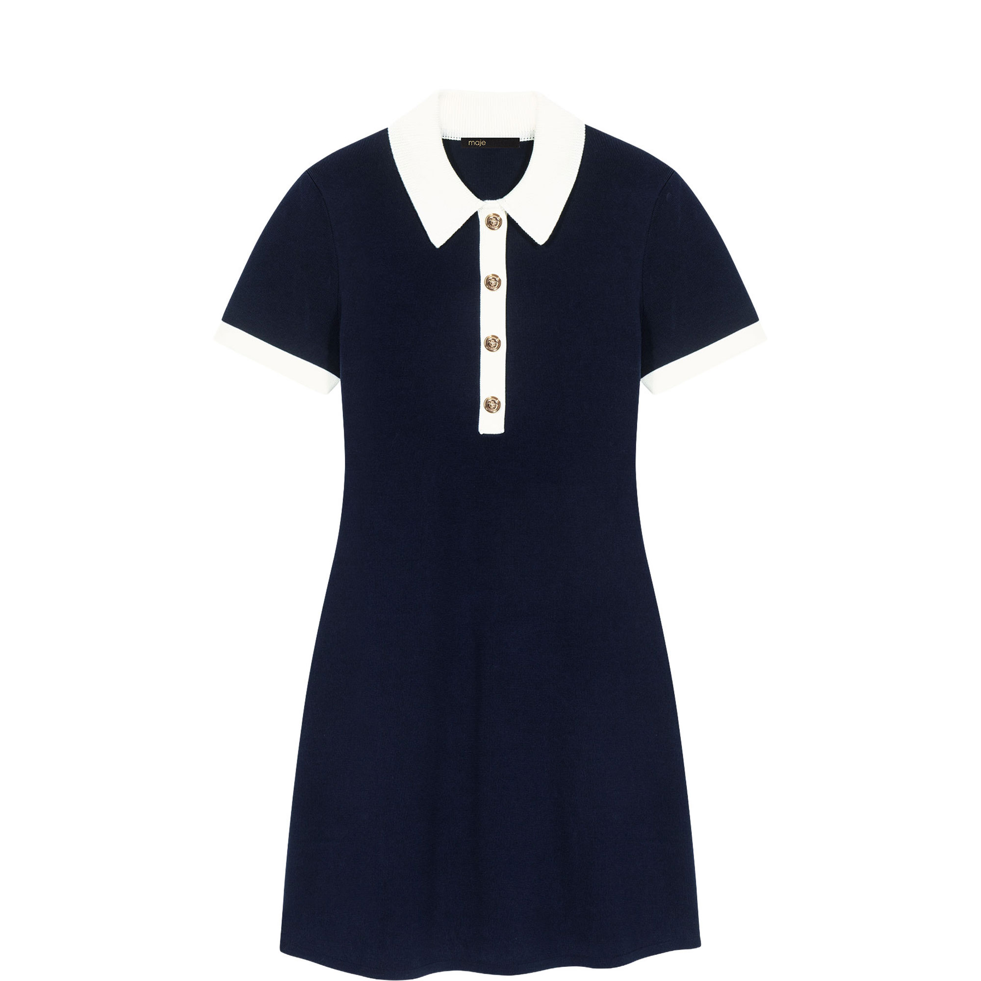 Contrast Trim Polo Mini Dress