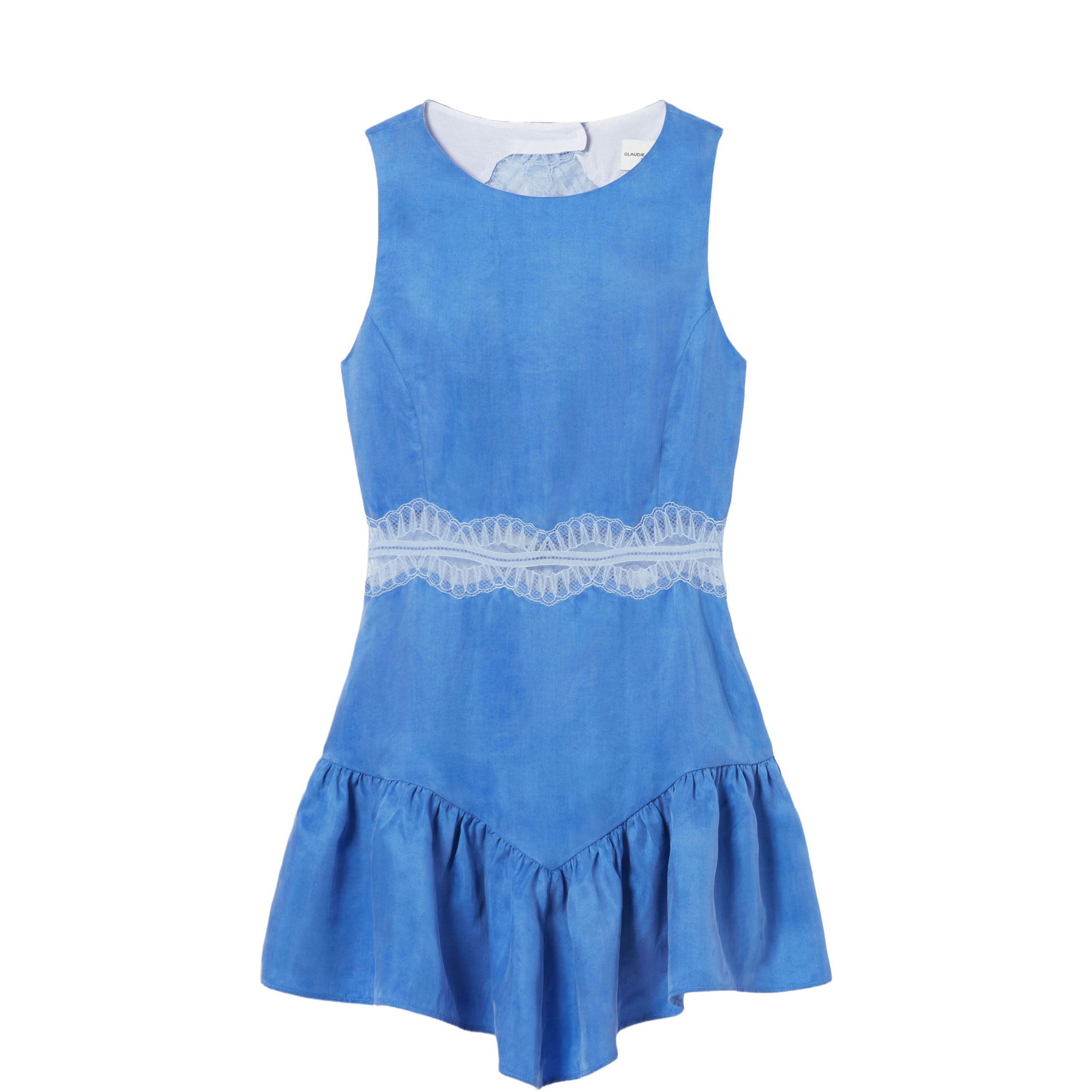 Lace Trim Mini Flared Dress