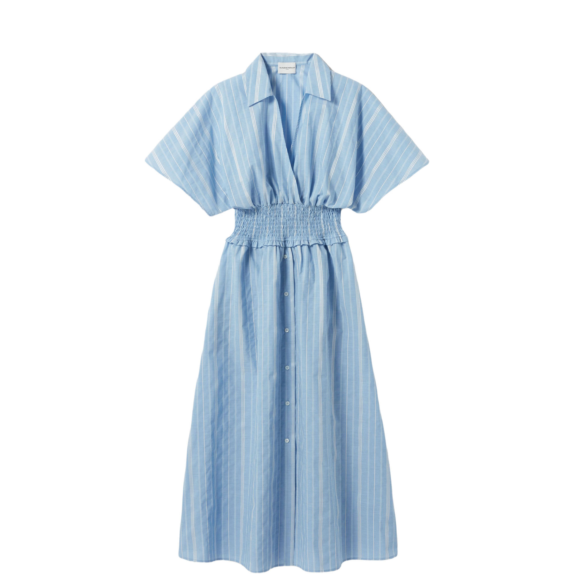 Striped Cinched Flared Dress