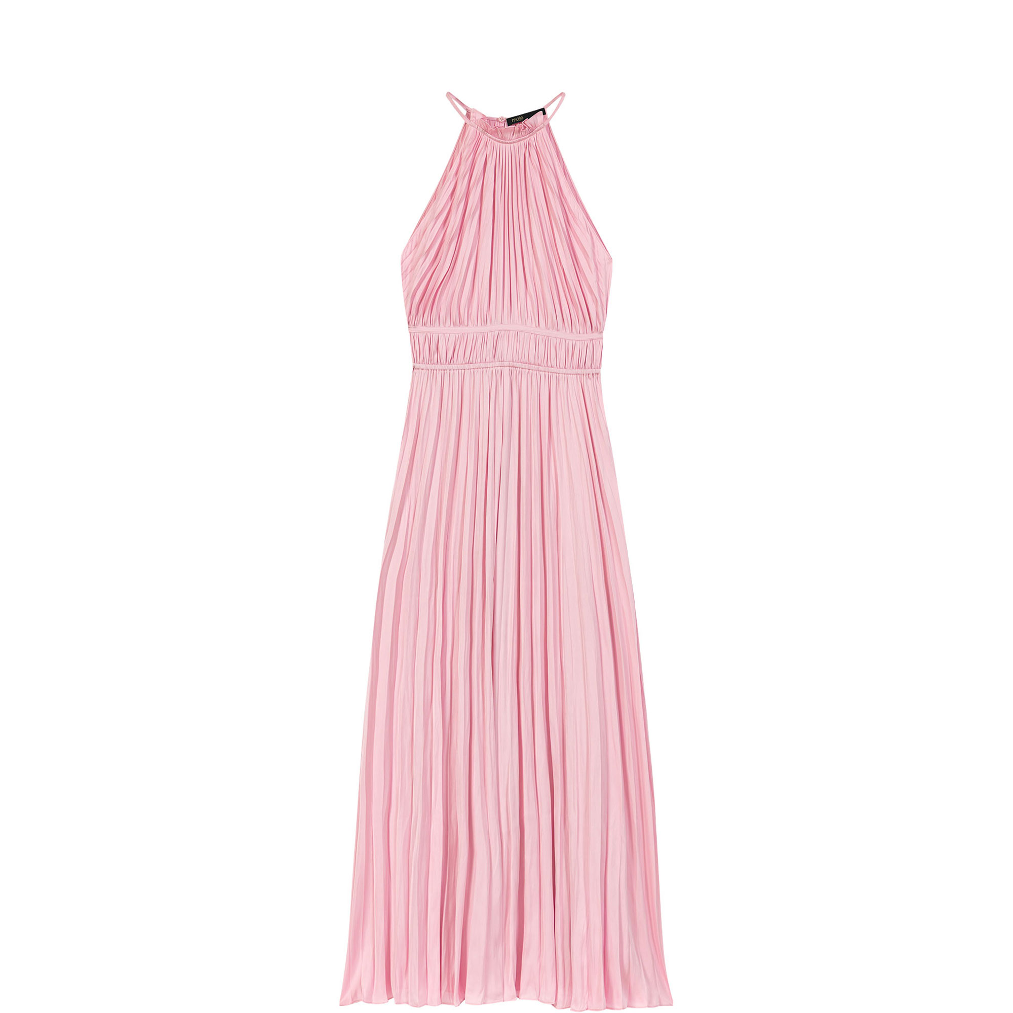 Pleated Halter Flared Dress