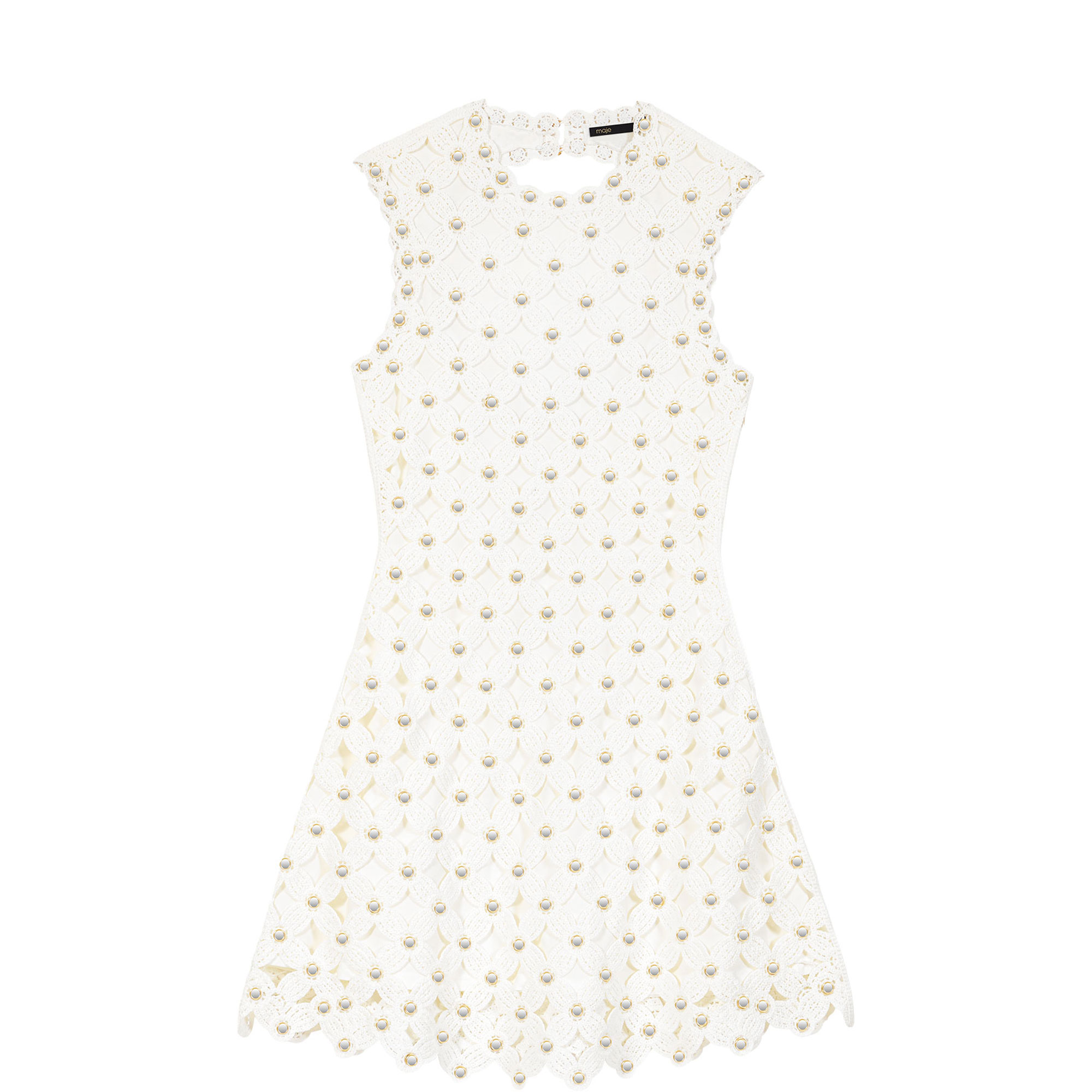 Crochet Open Back Mini Dress