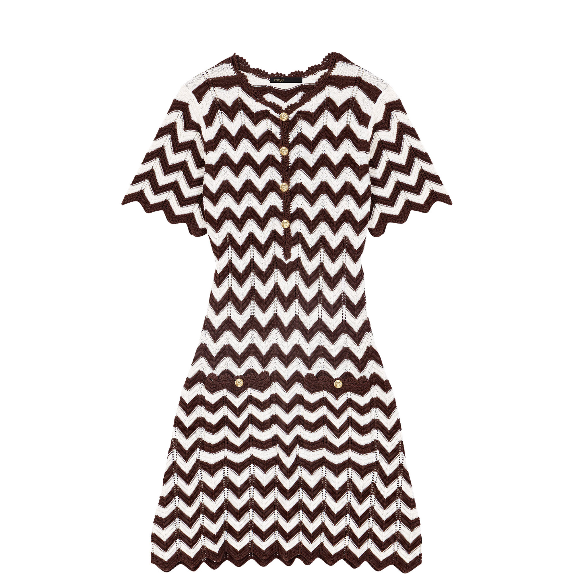 Zigzag Crochet Mini Knitted Dress