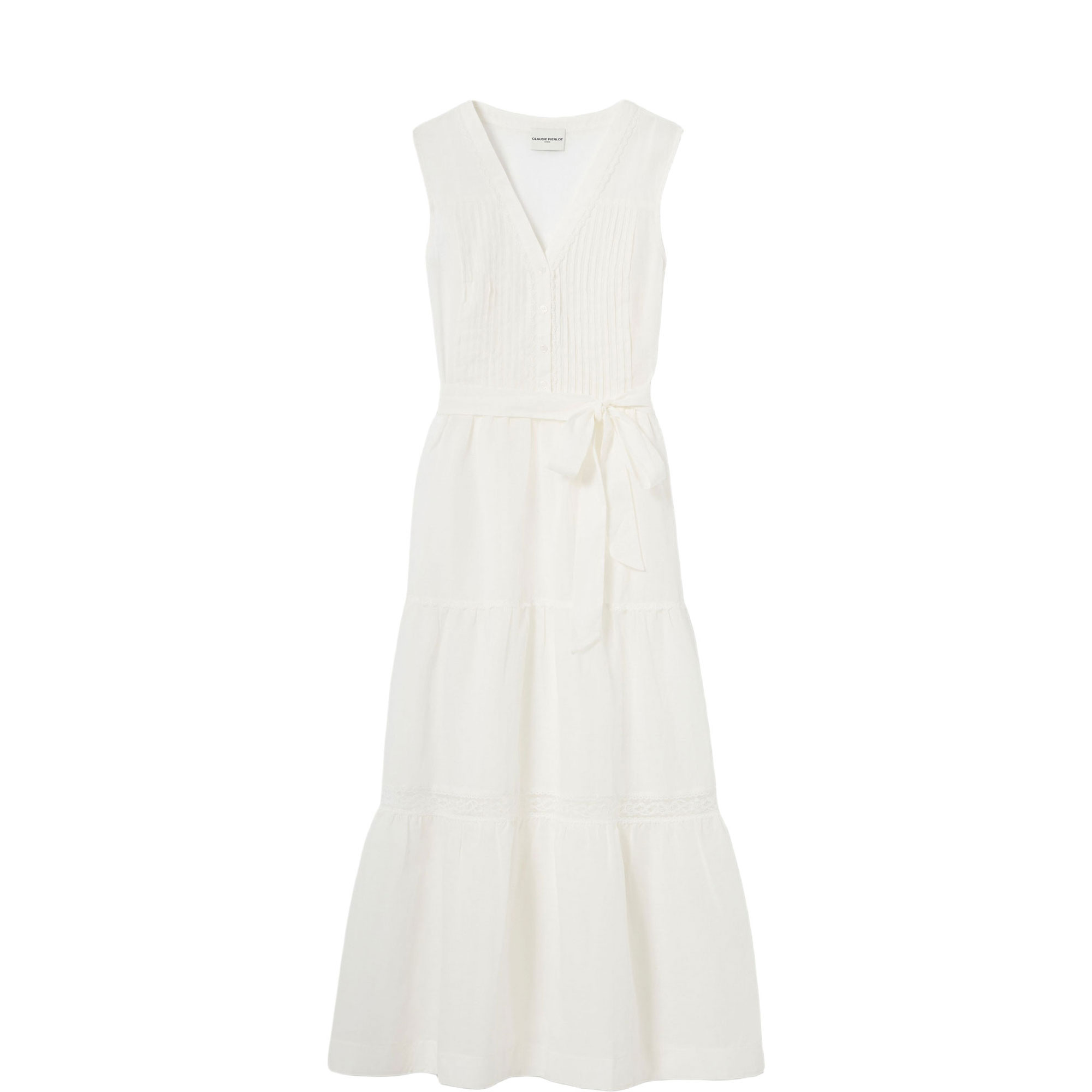 Tiered Belted Flared Dress