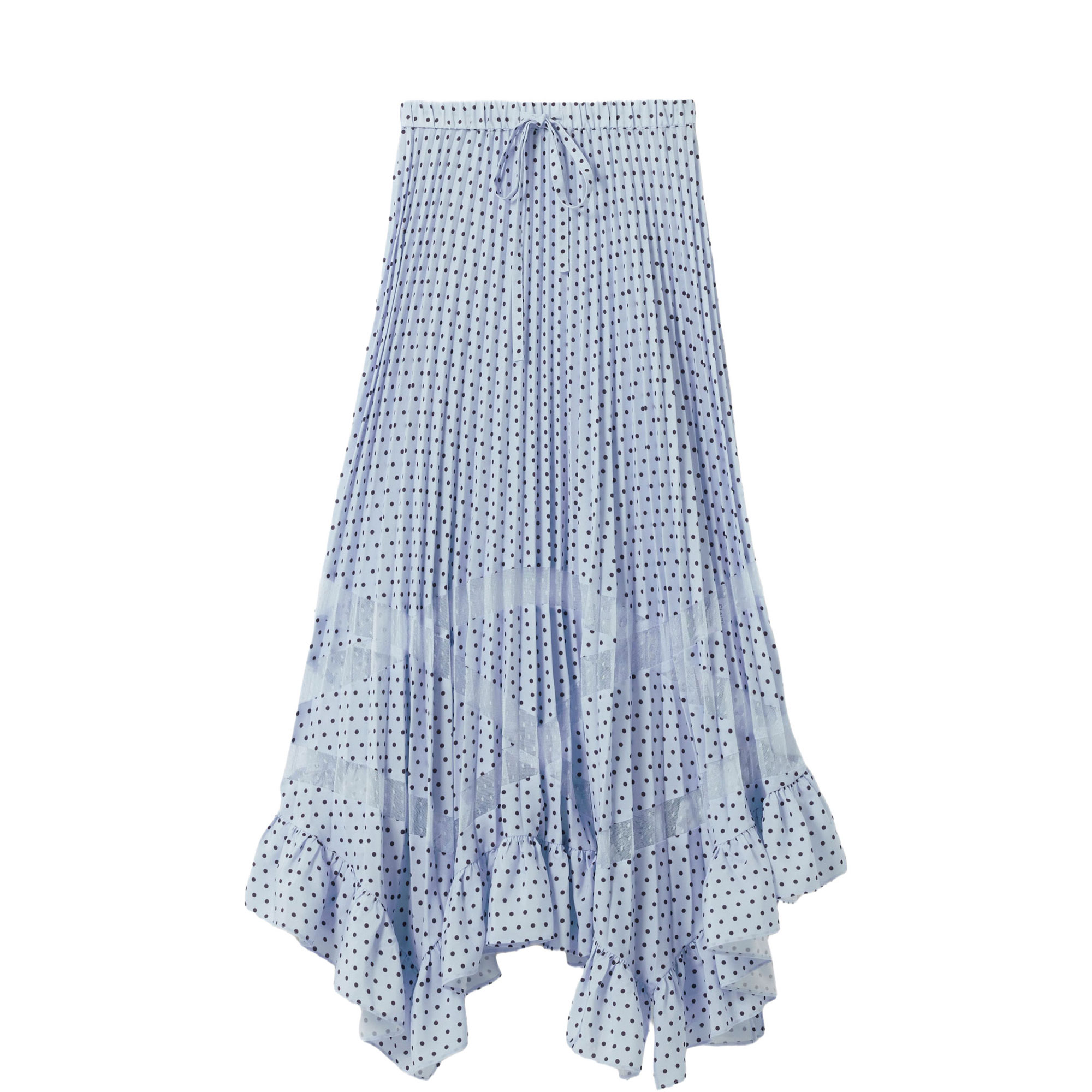 Polka Dot Lace Pleated Skirt