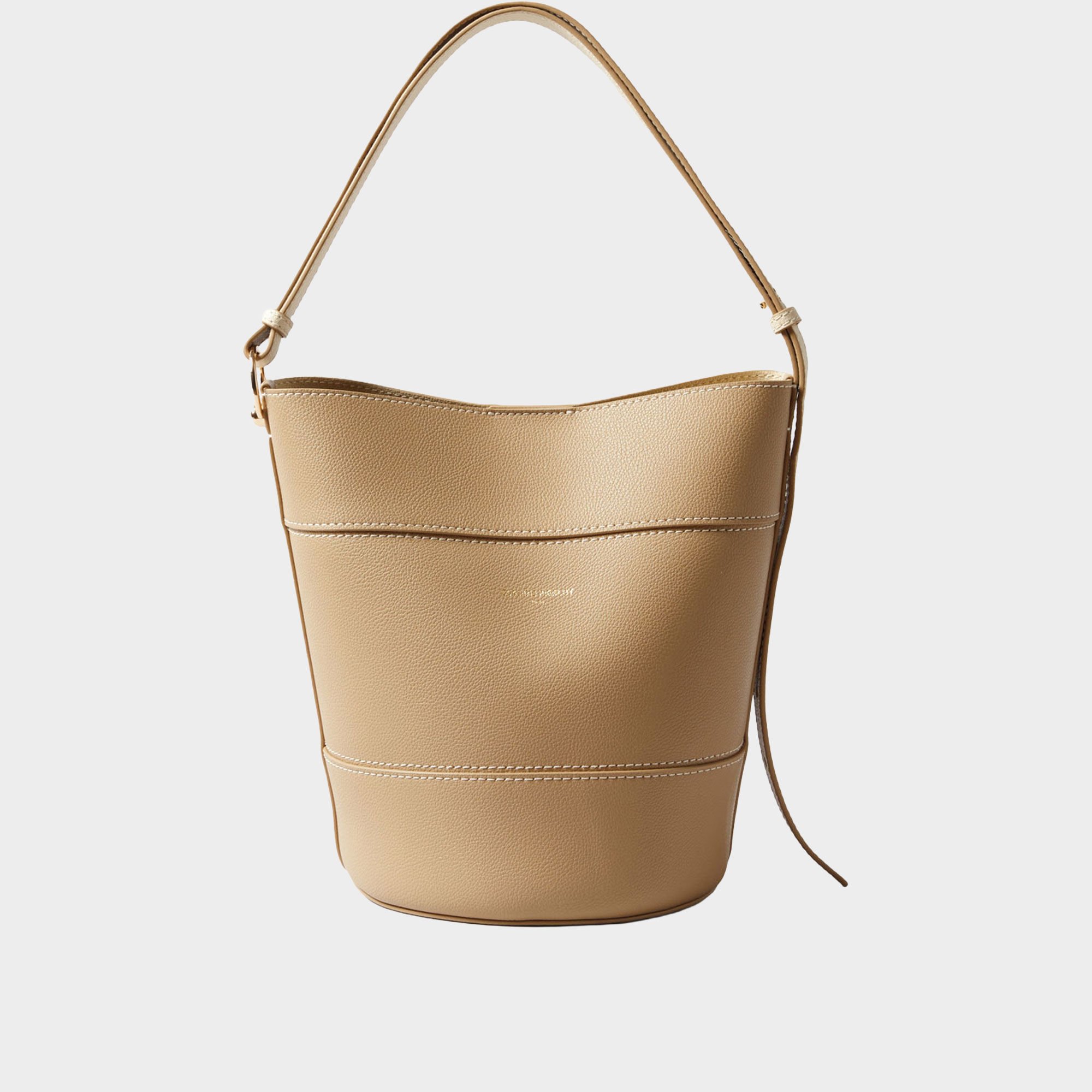 Grained Leather Bucket Bag