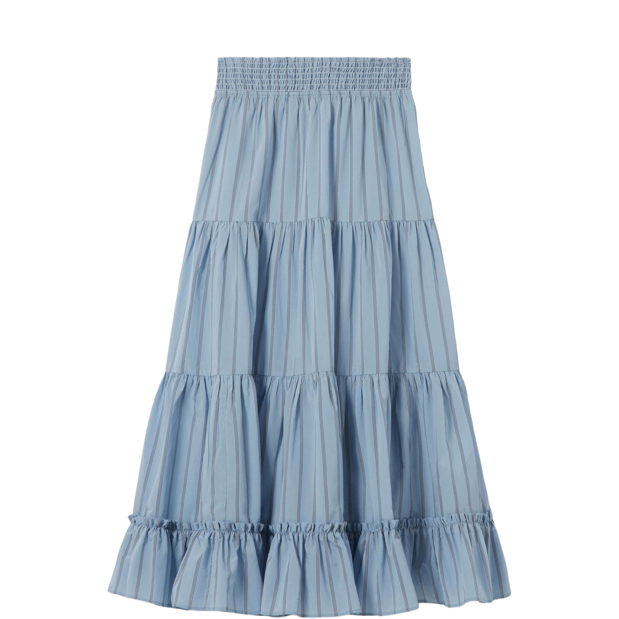 Striped Tiered Flared Skirt