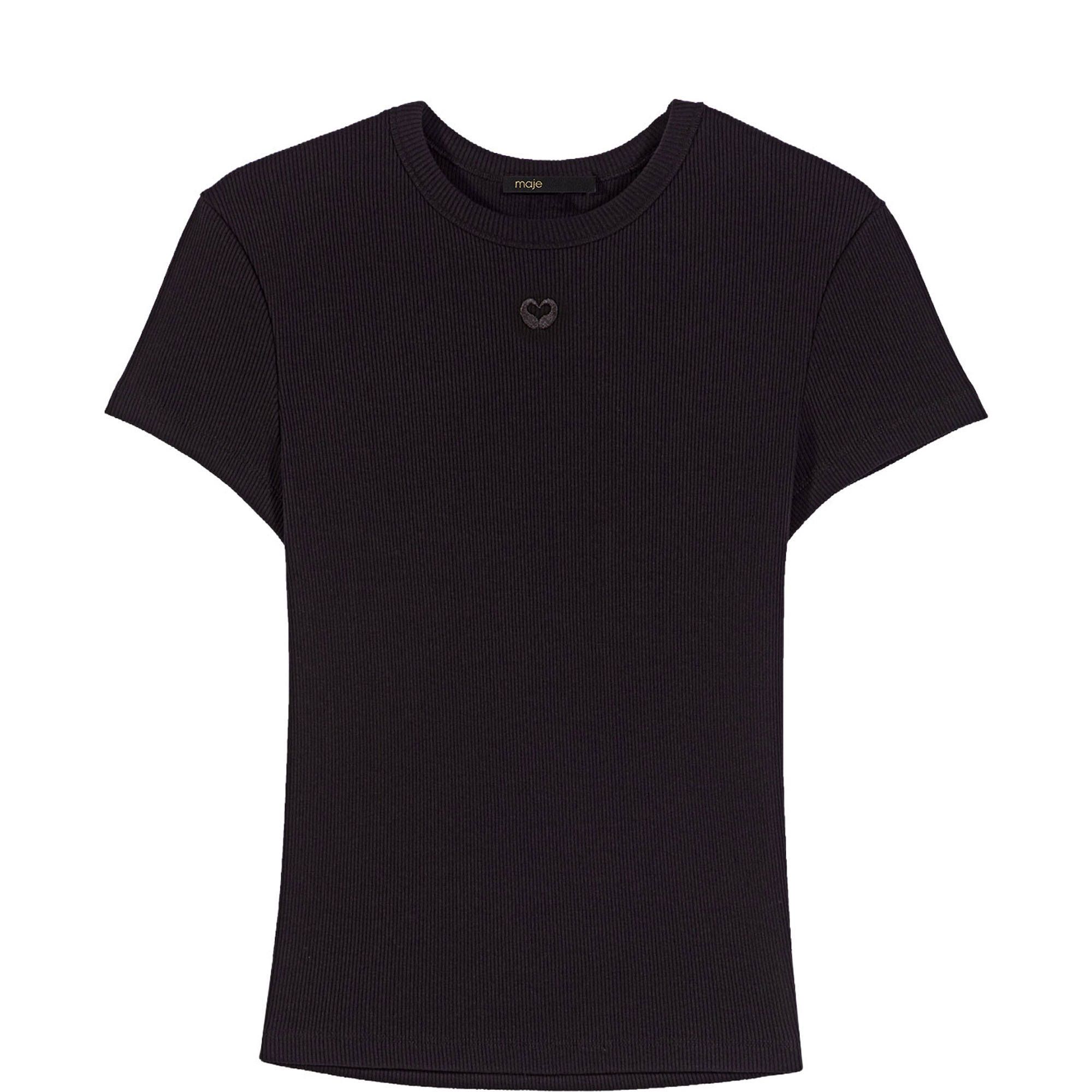 Embroidered Logo Ribbed T-Shirt