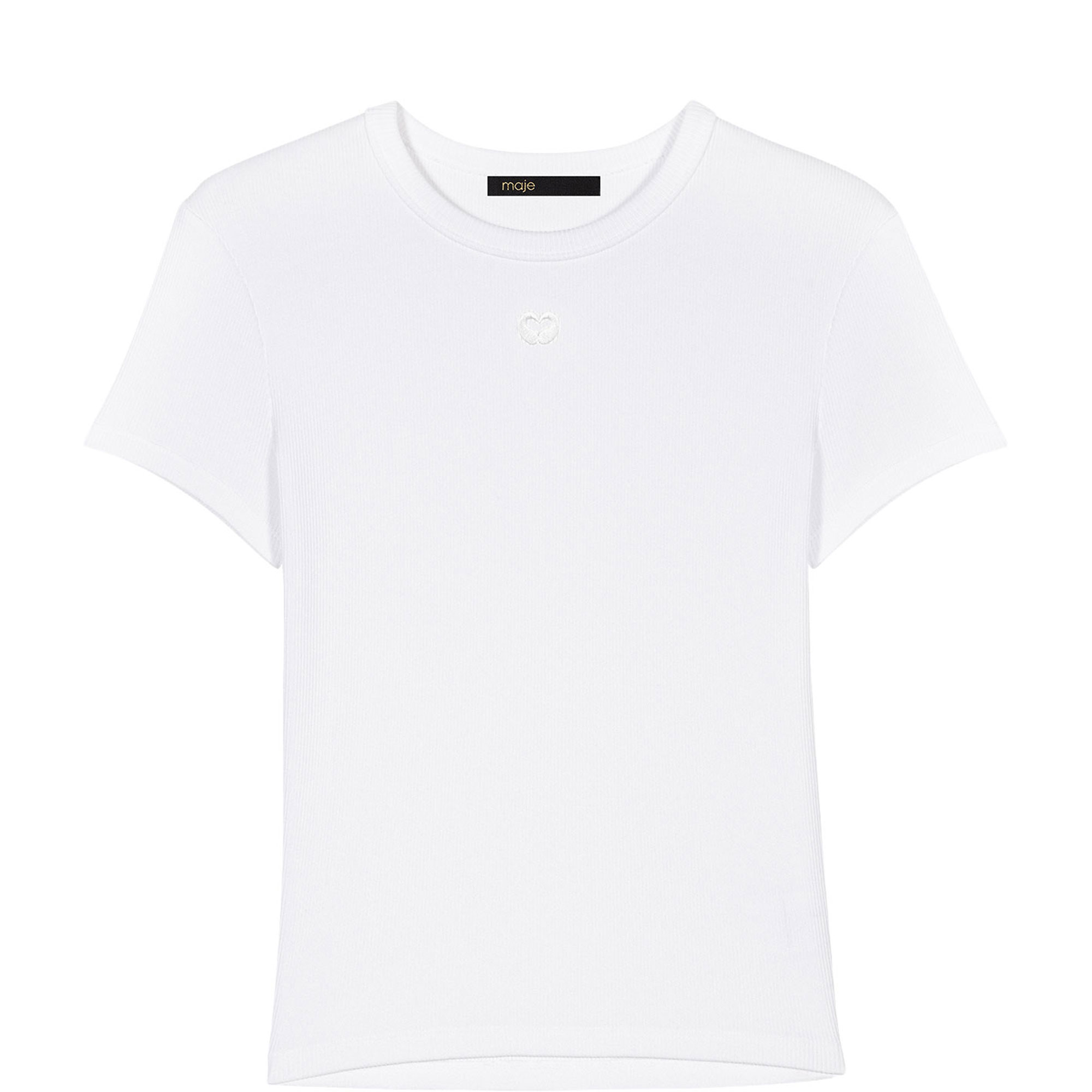 Embroidered Logo Ribbed T-Shirt