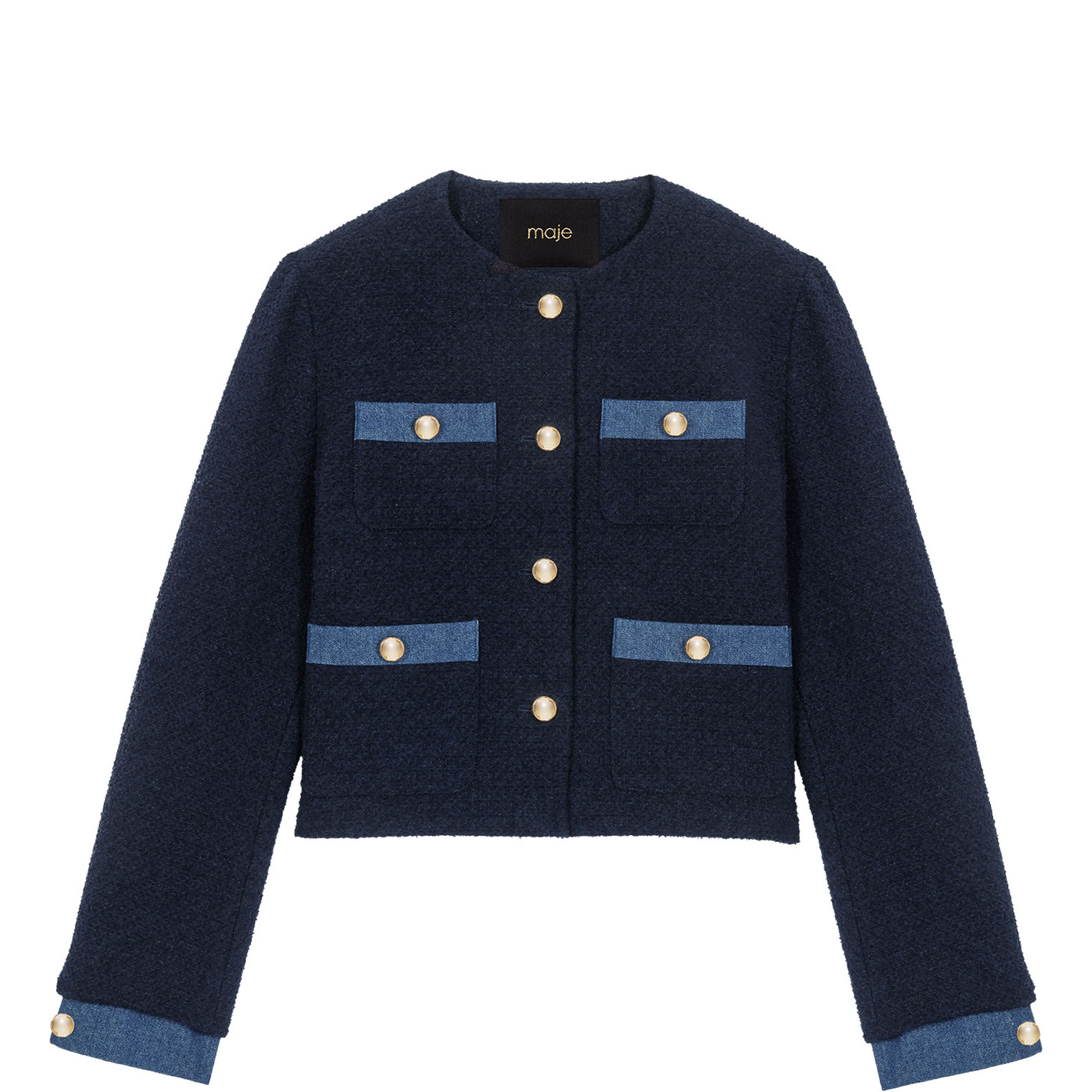 Denim Trim Tweed Jacket