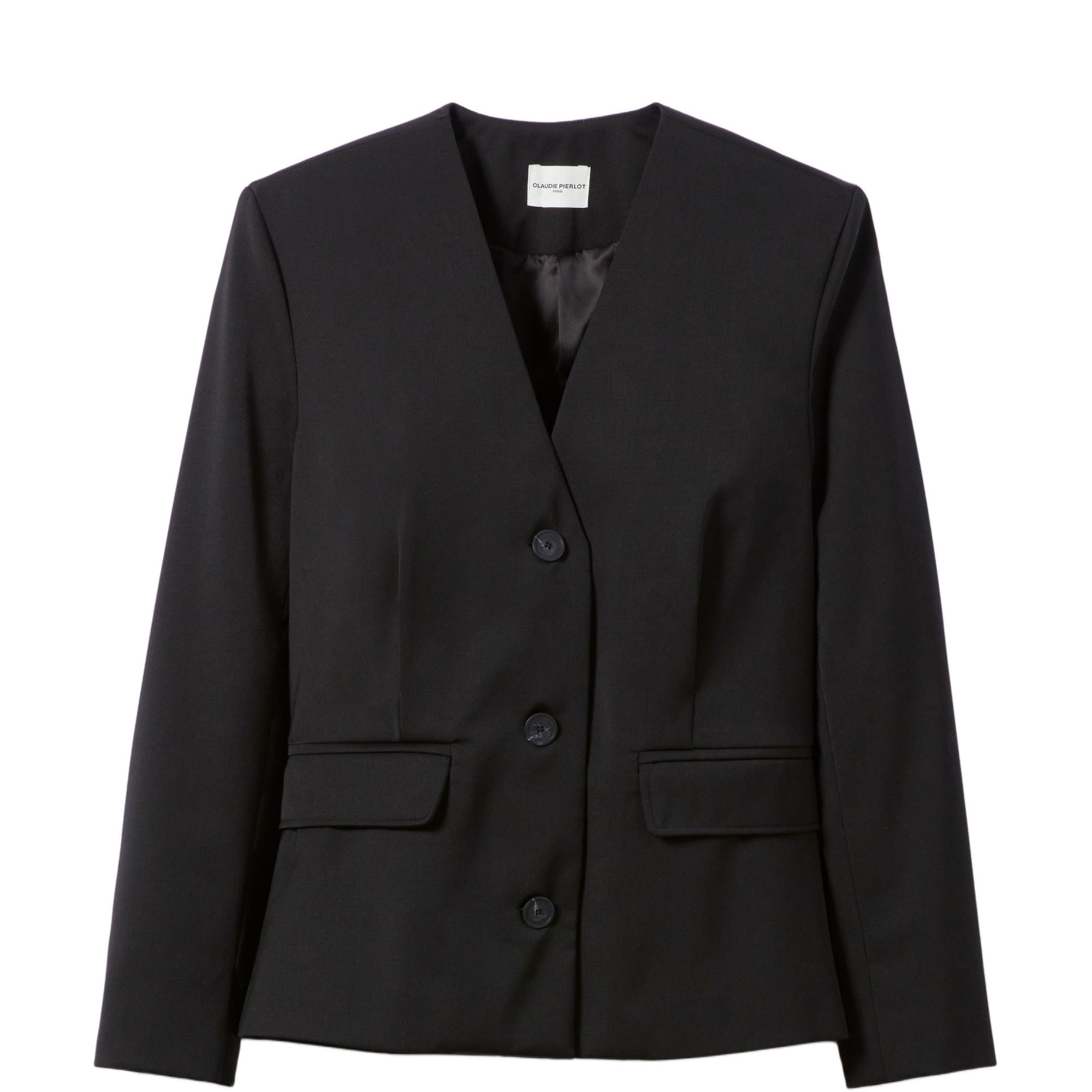Collarless Single-Breasted Blazer