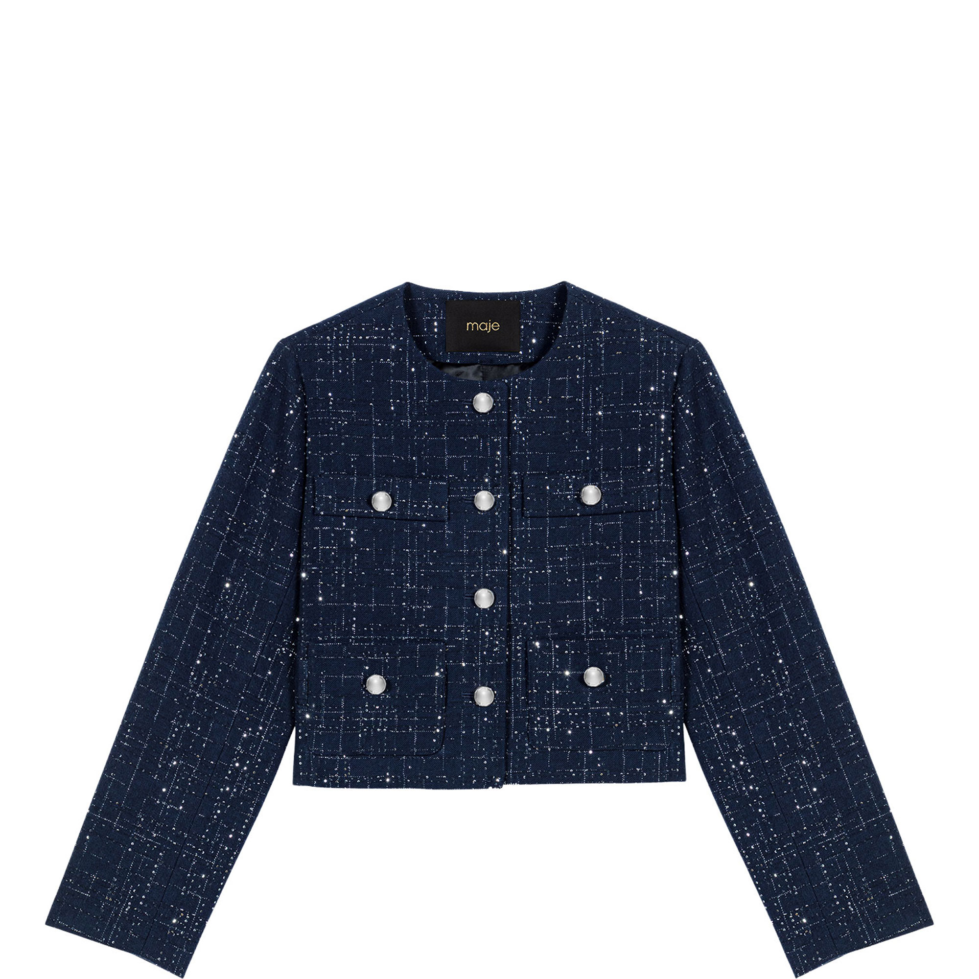 Single-Breasted Checked Jacket