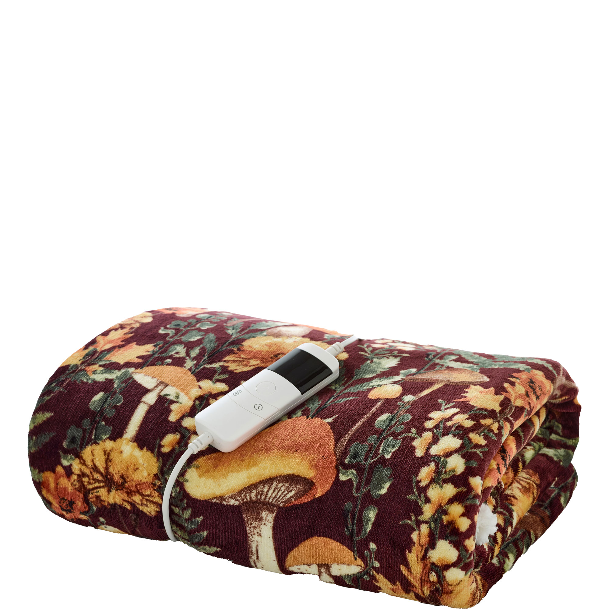 Mushroom Heated Throw Wine