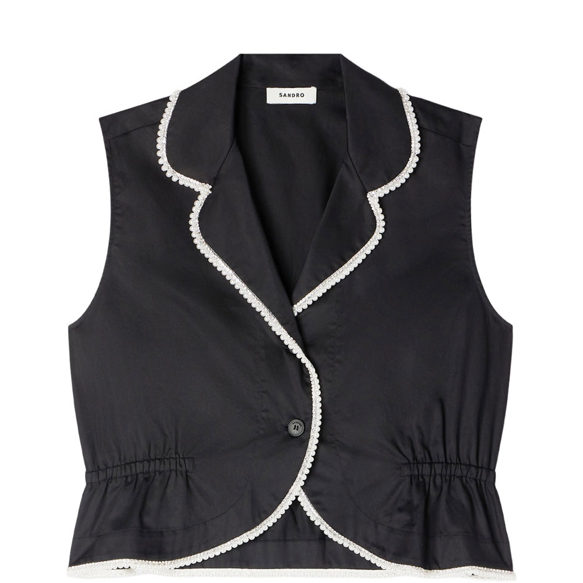 Contrast Trim Peplum Top