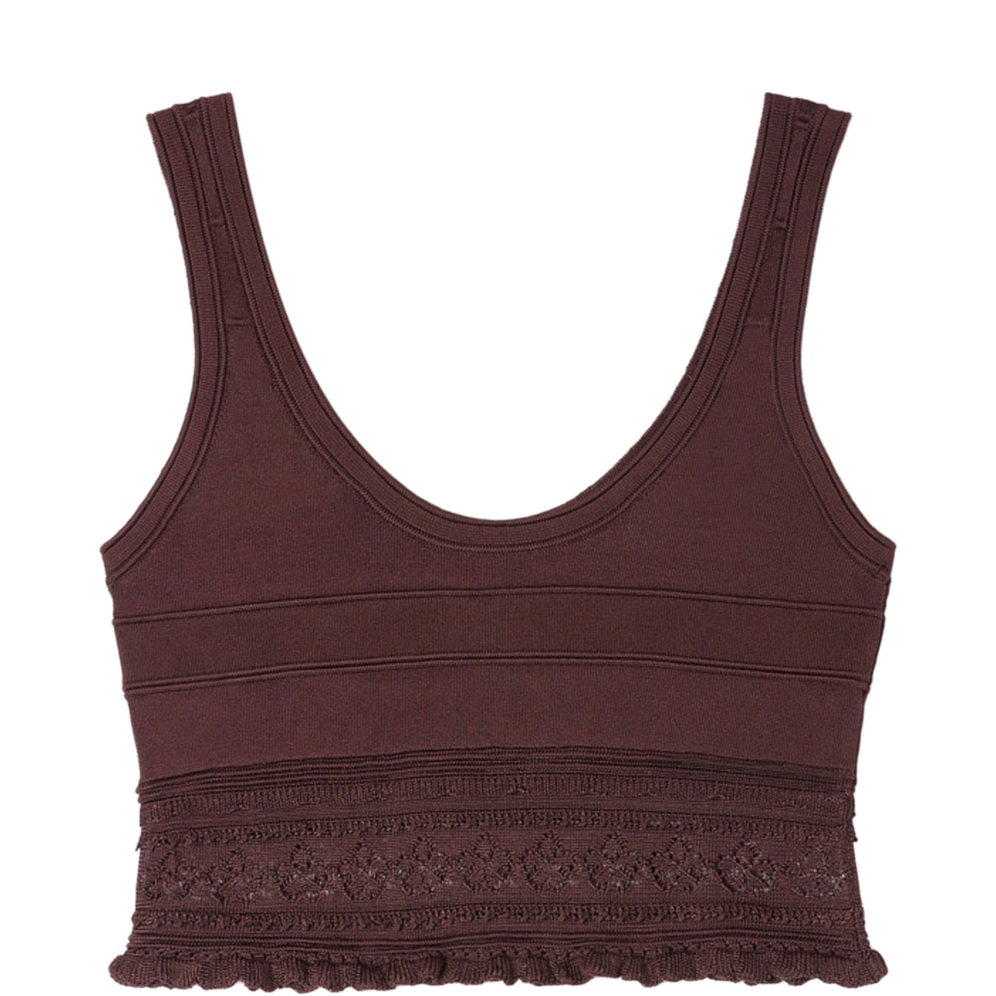 Pointelle Knitted Crop Top