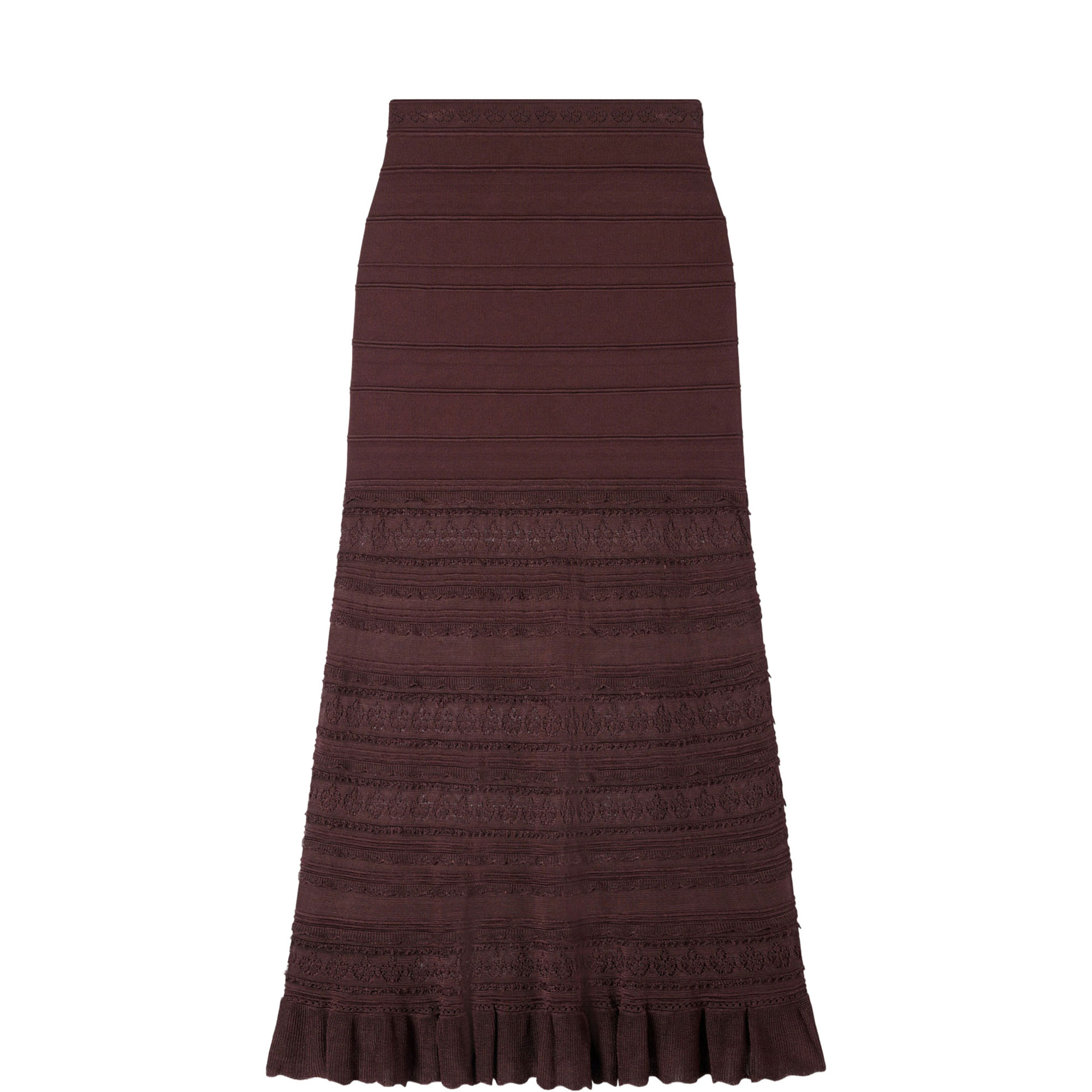 Pointelle Knitted Flared Skirt