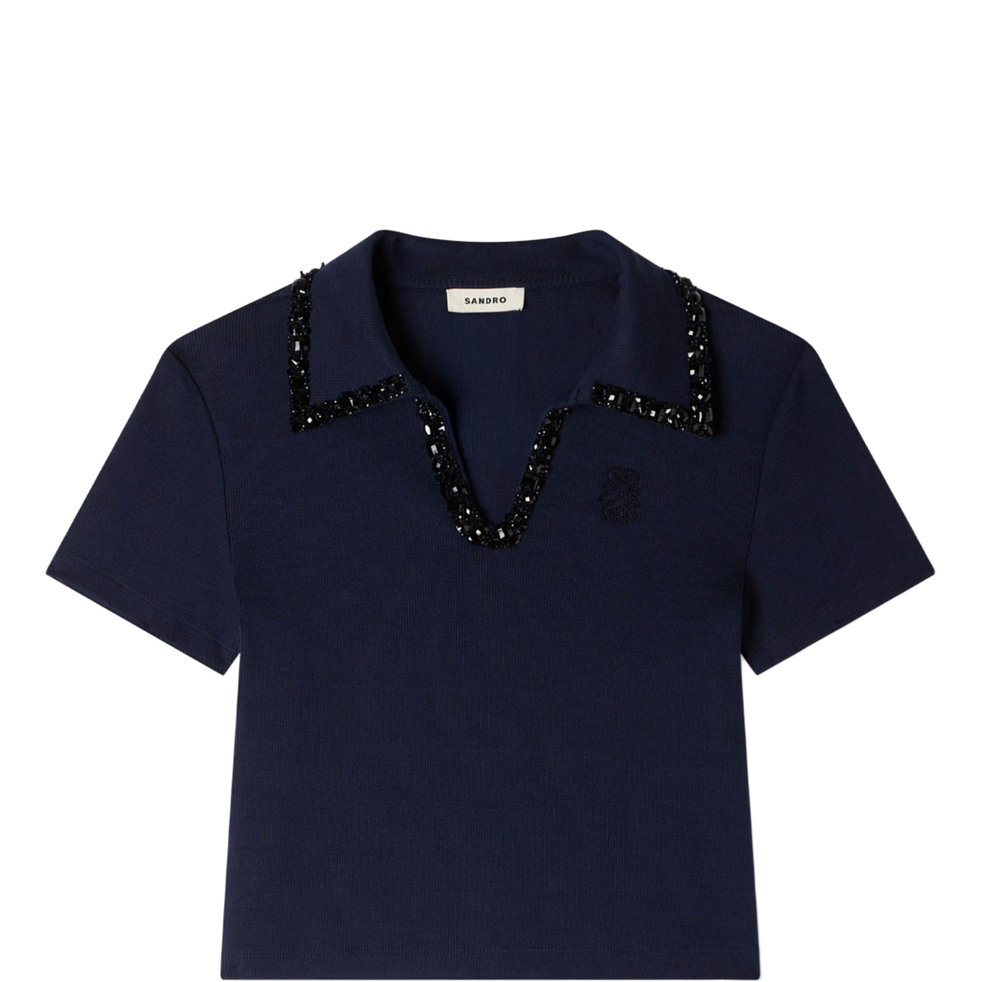 Embellished Collar Polo Shirt