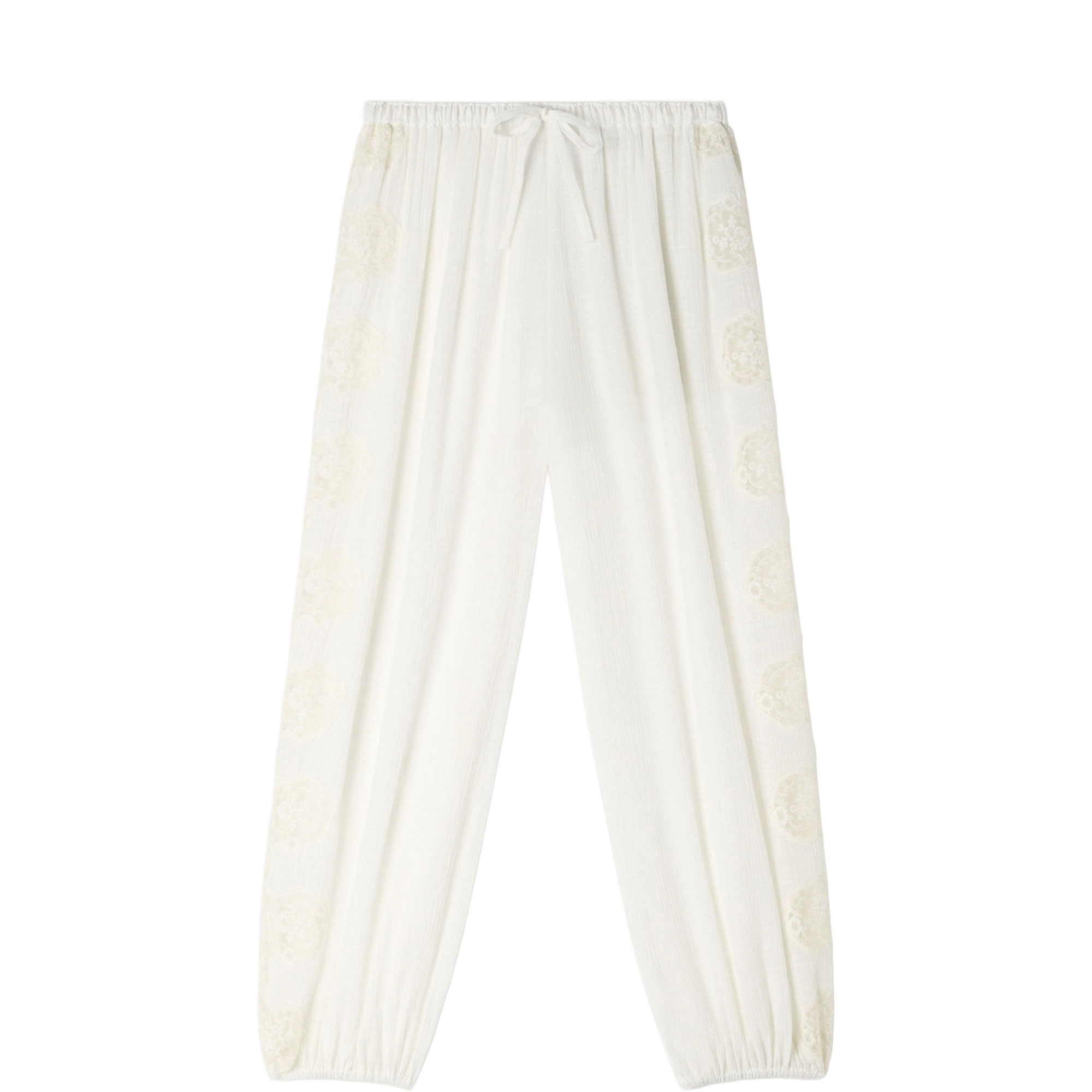 Embroidered Wide Leg Trousers