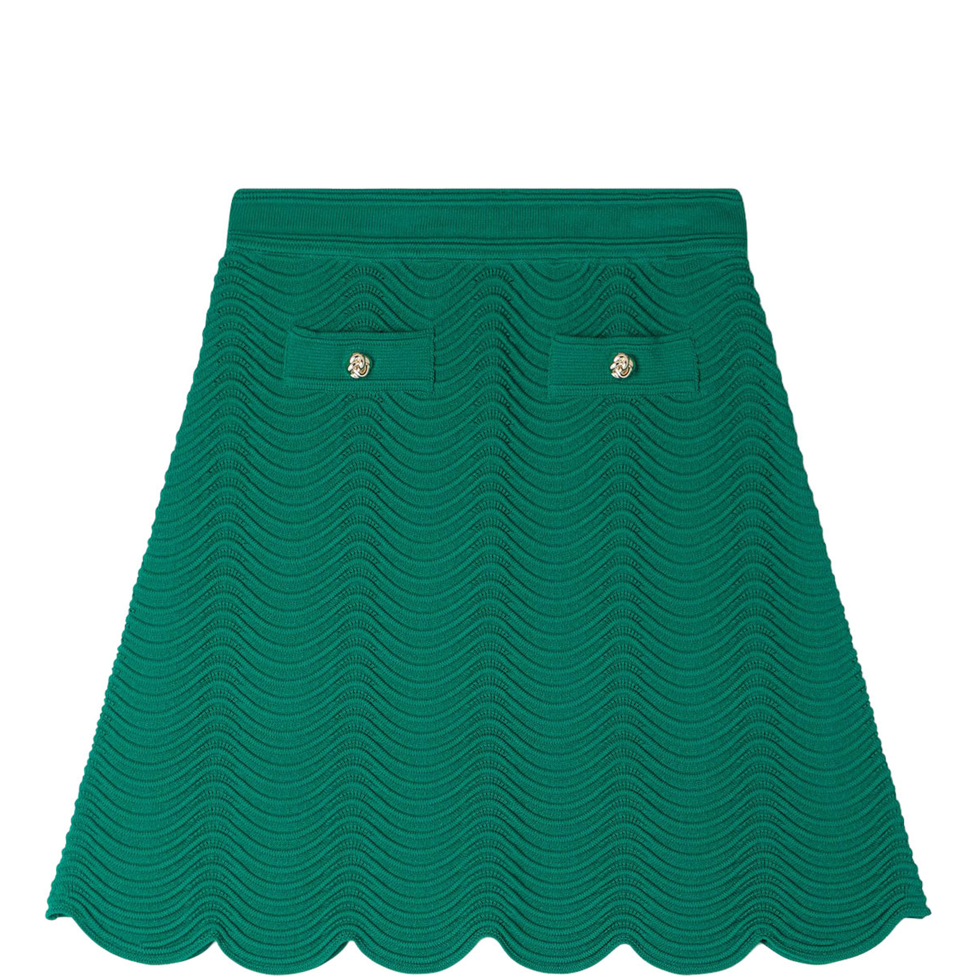 Scallop Trim Knitted Skirt