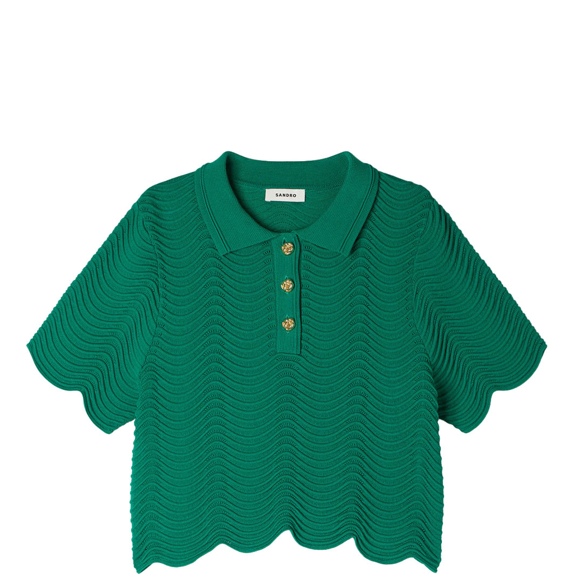 Scallop Trim Knitted Top