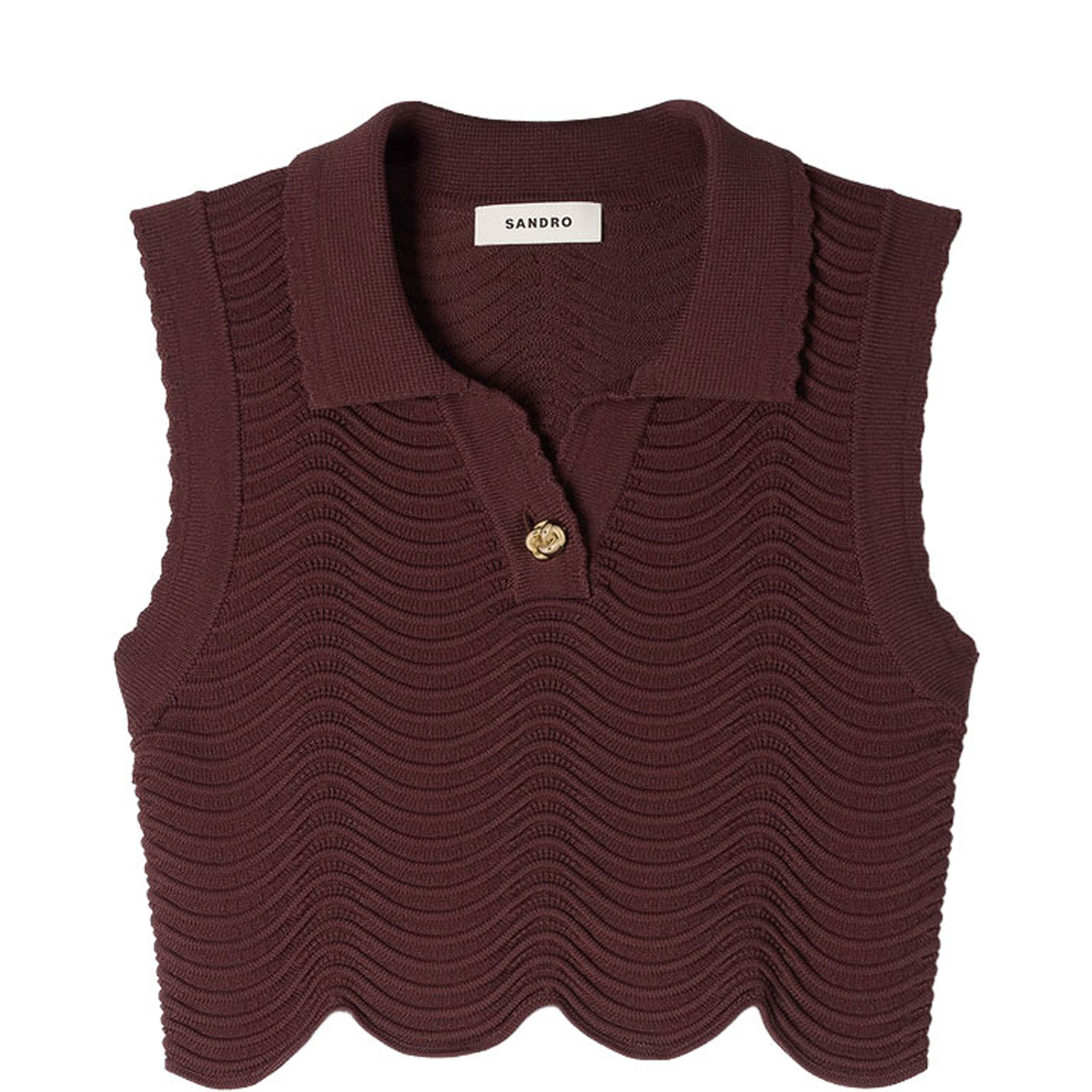 Wave Cropped Knit Top