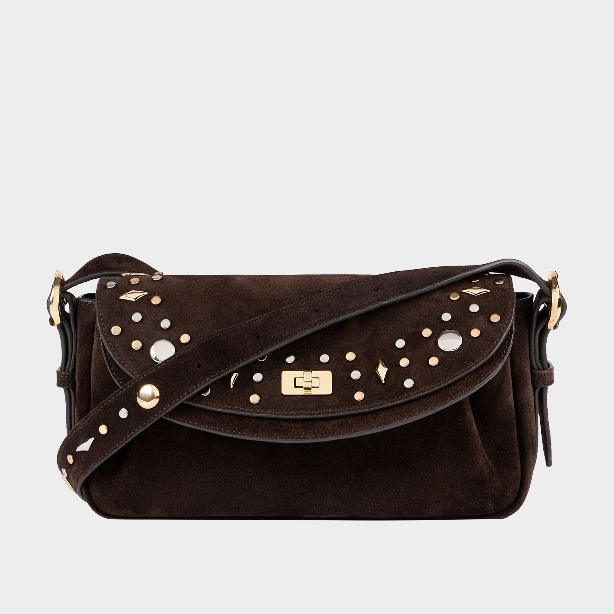 Le Mambo Janys Studded Suede Bag