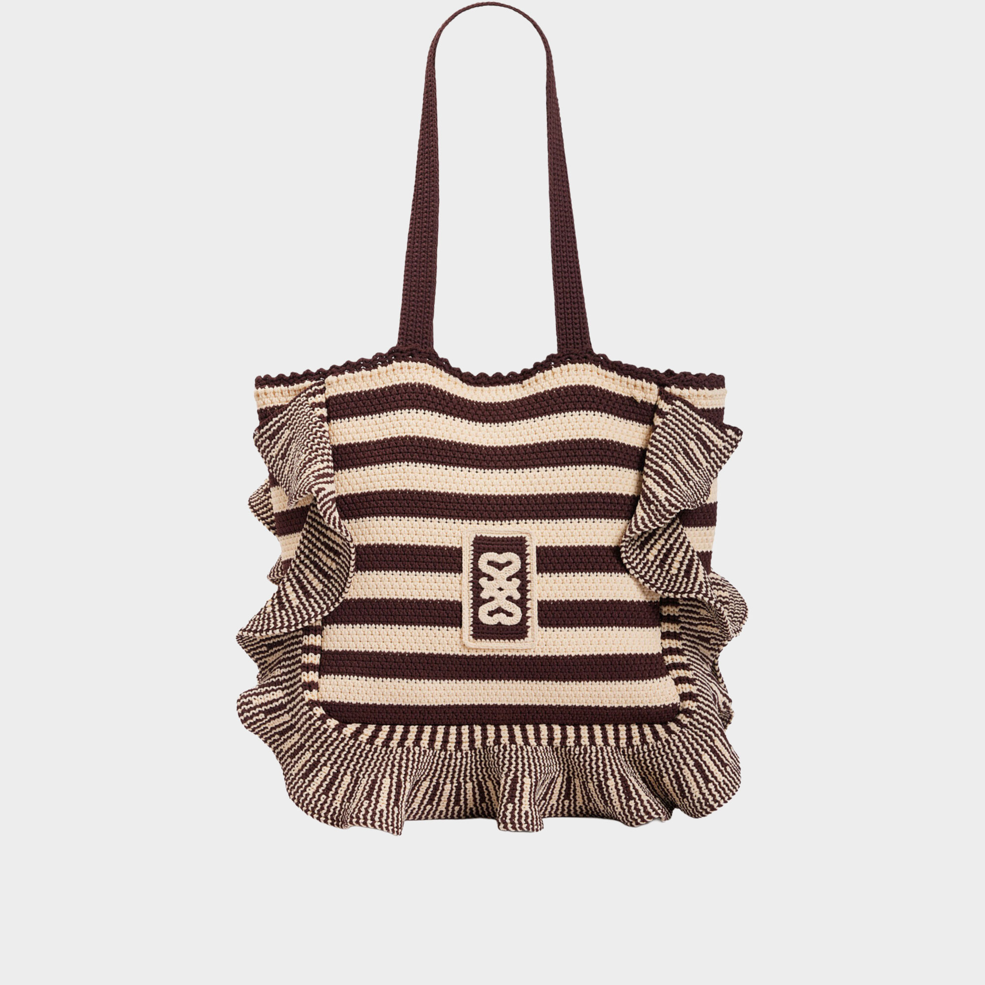 Ruffle Logo Tote Bag