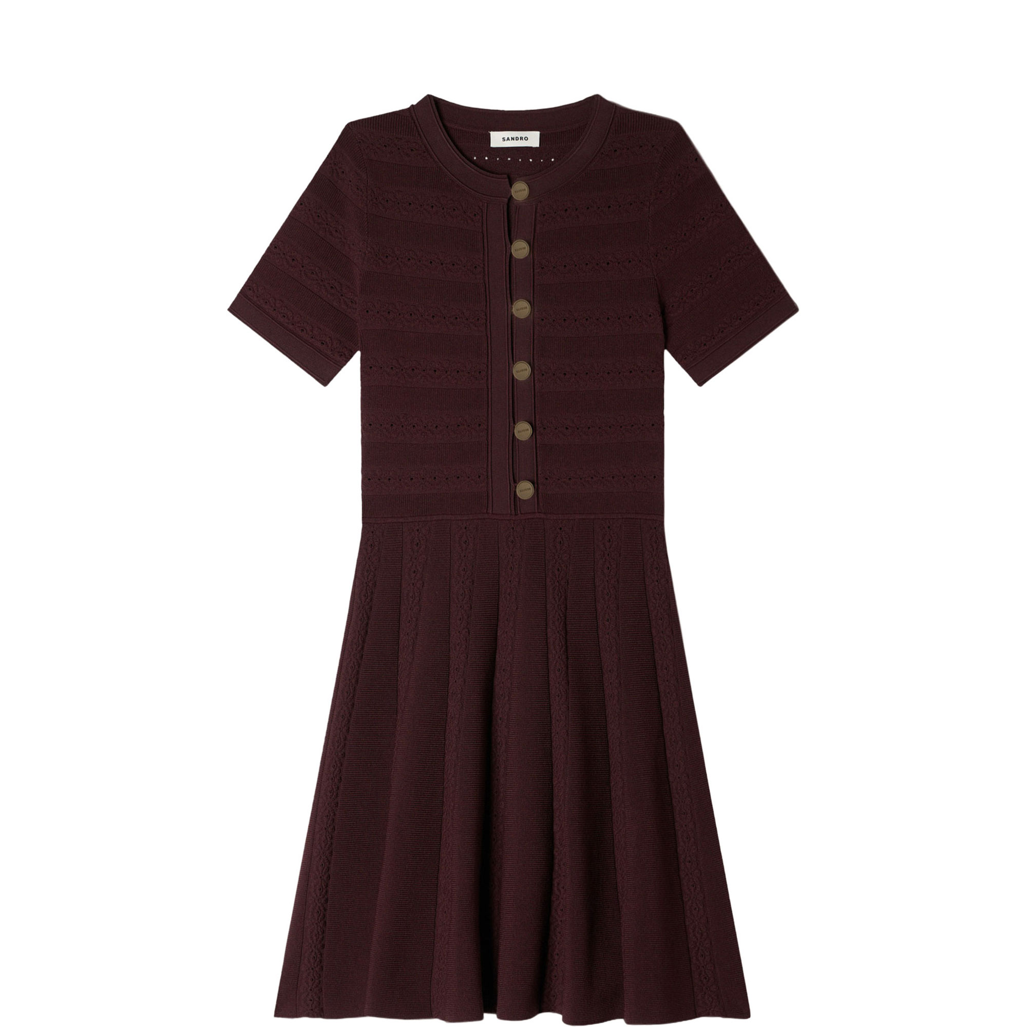 Floral Knitted Mini Flared Dress