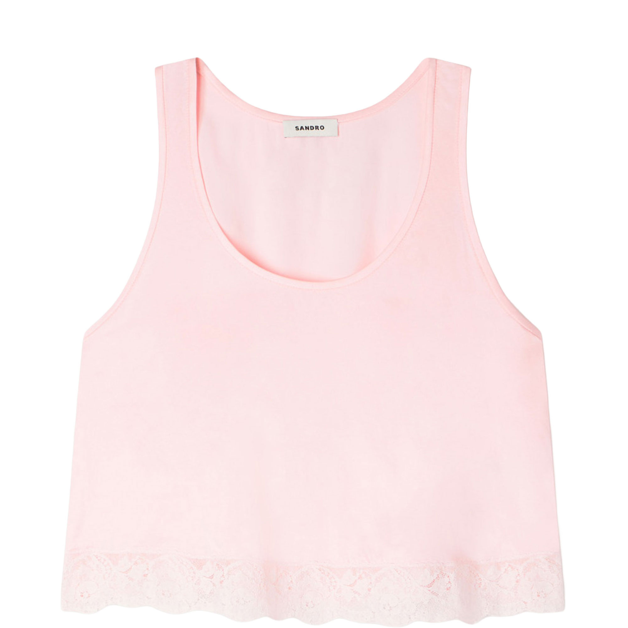 Logo Lace Trim Tank Top