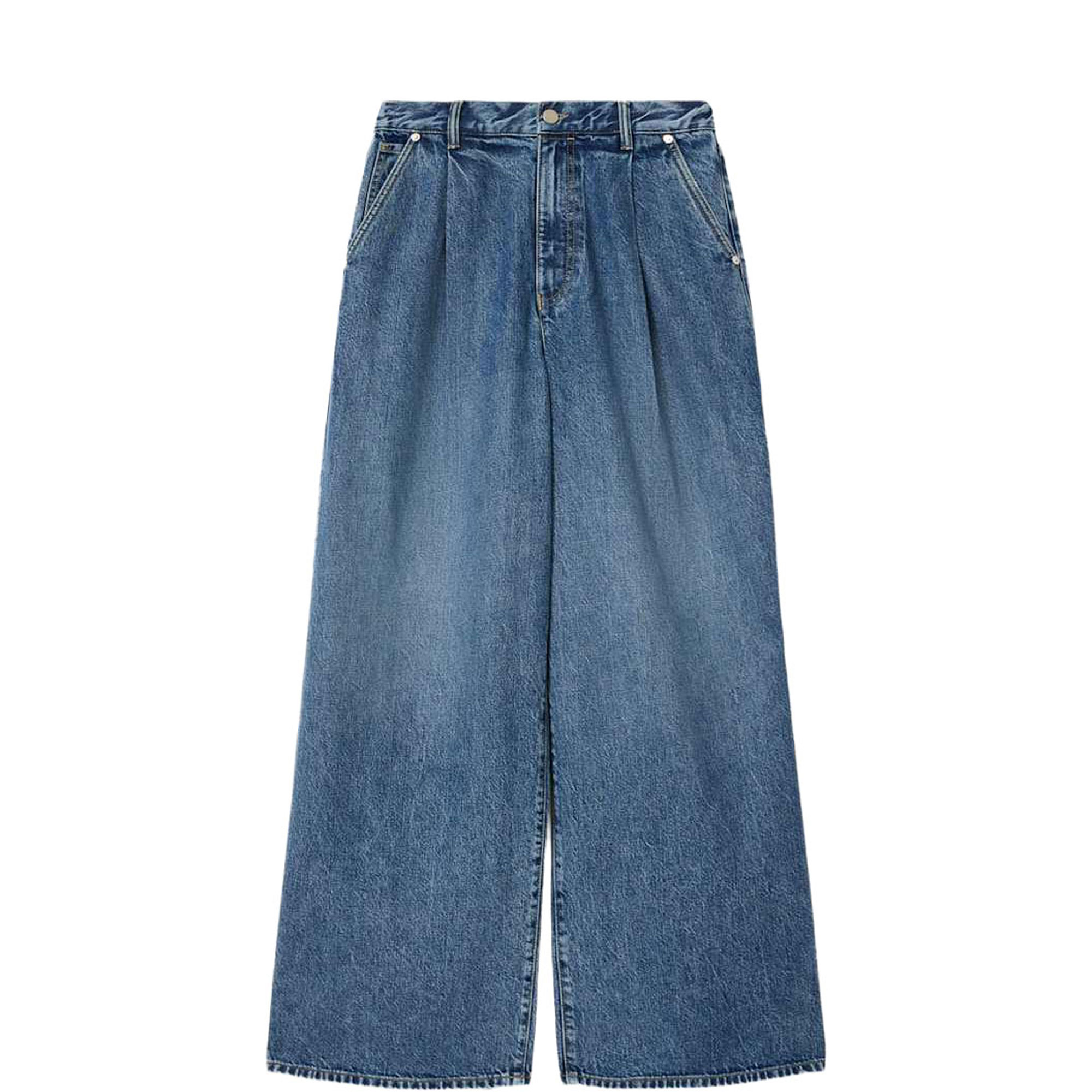 Haze Pleated Wide-Leg Jeans