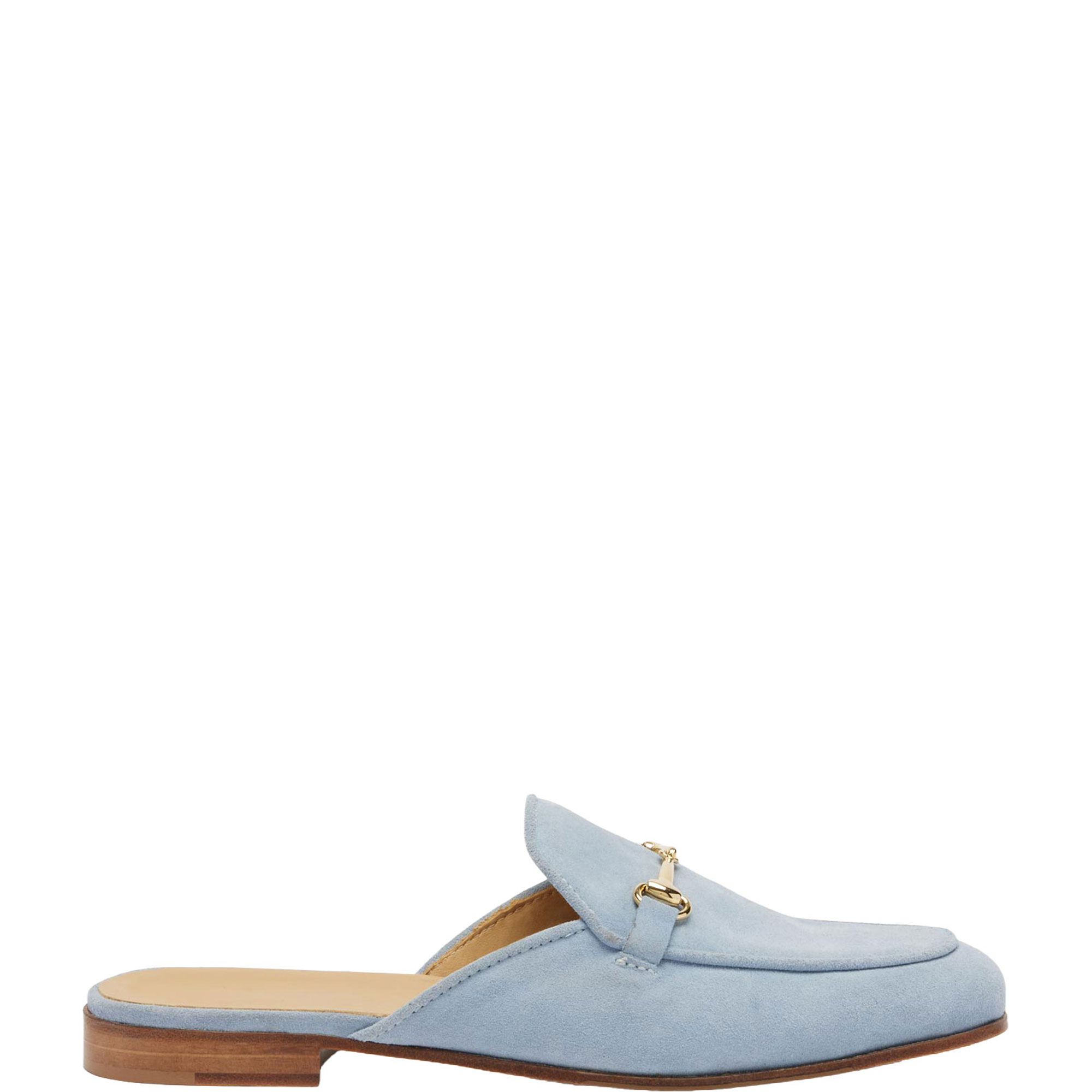 Loafer Suede Snaffle Trim Mules