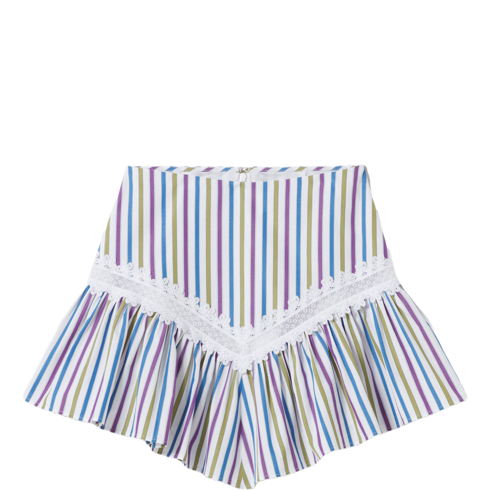 Striped Mini Flared Skirt