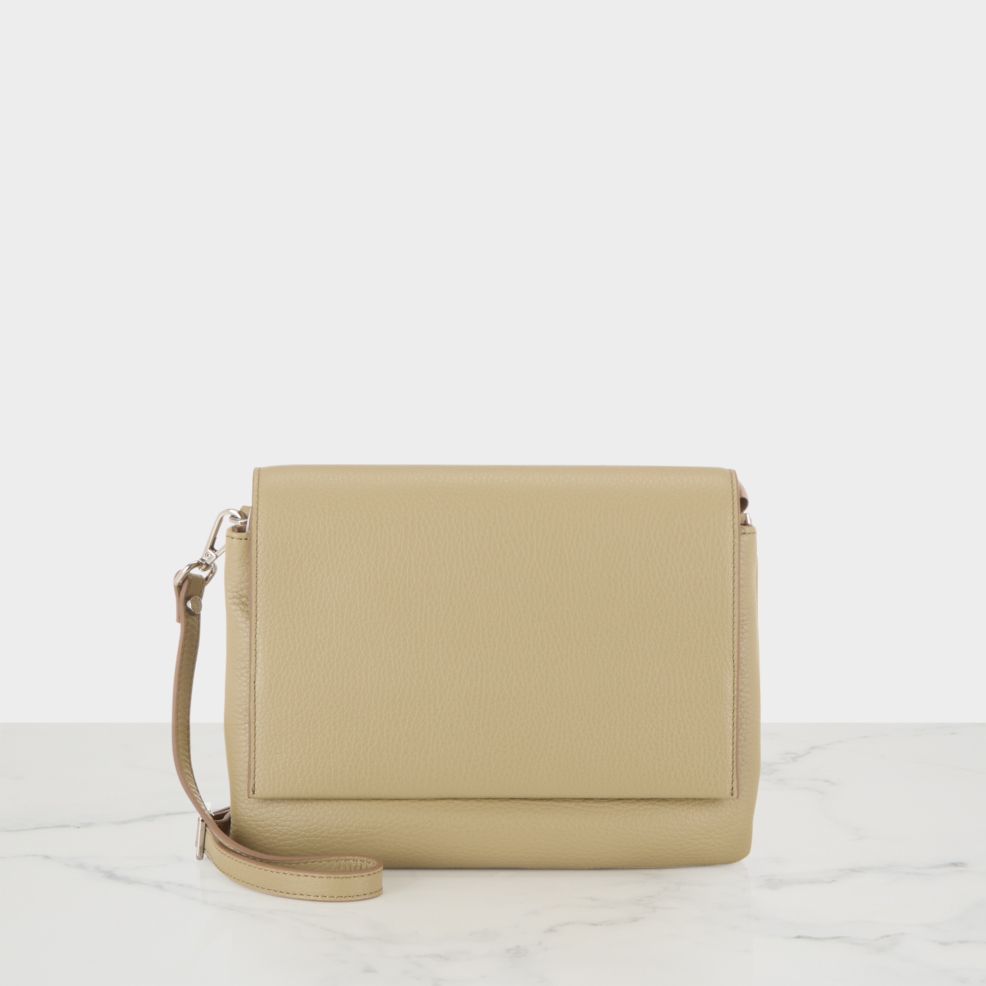 Three Flap Leather Crossbody Bag
