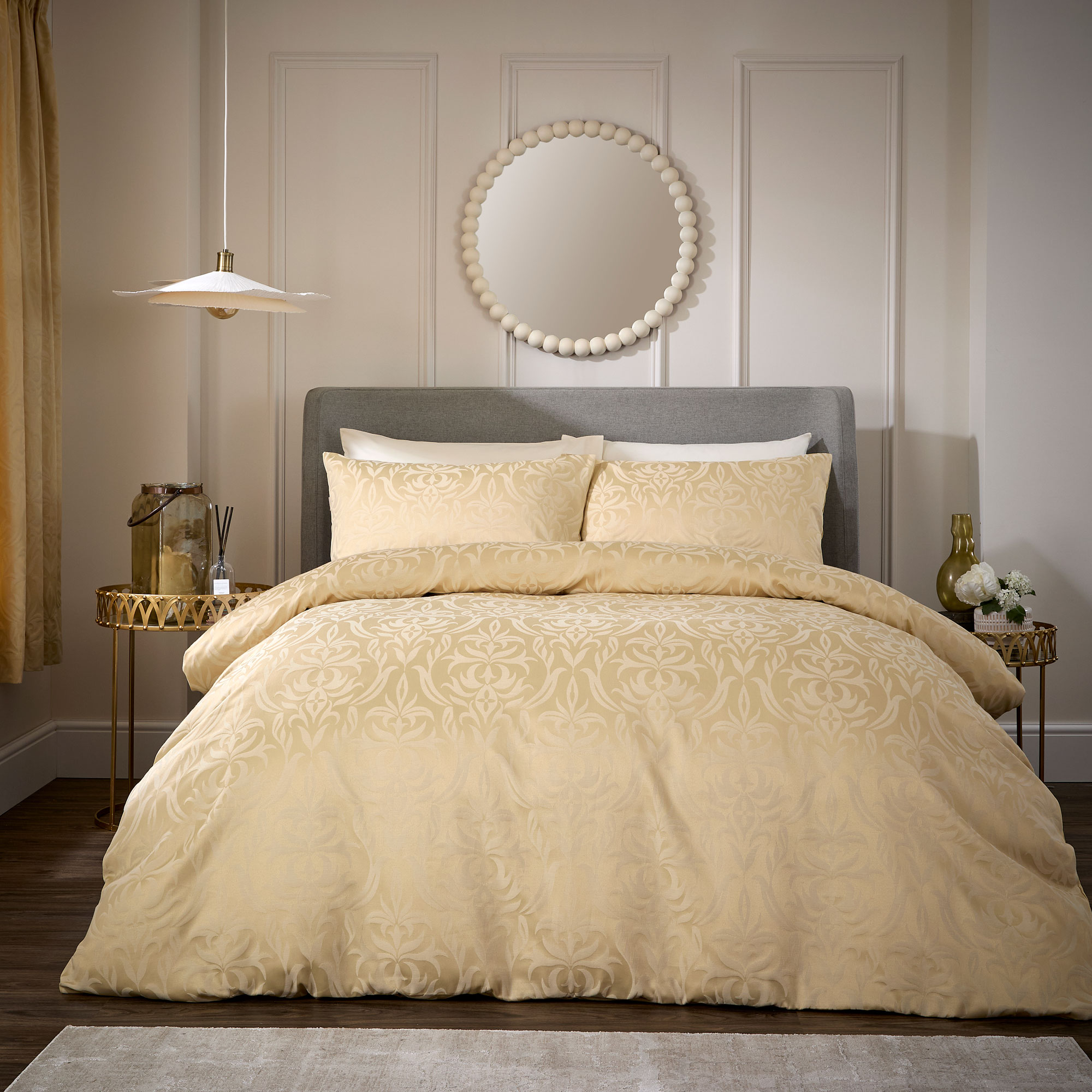 Damask Coordinated Bedding Gold 