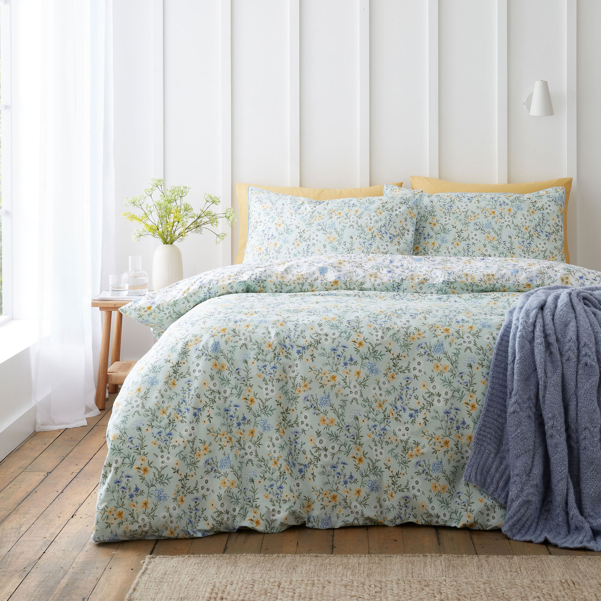 Ditsy Floral Duvet Set Green