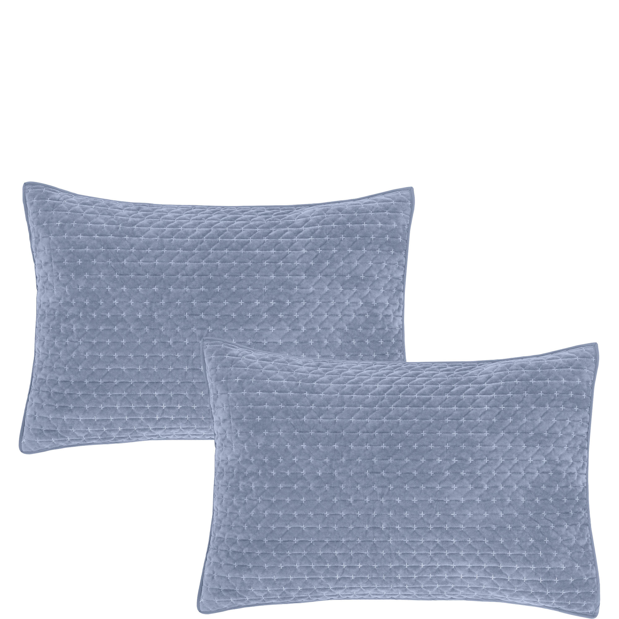 Attica Velvet Pillow Sham Pair Blue