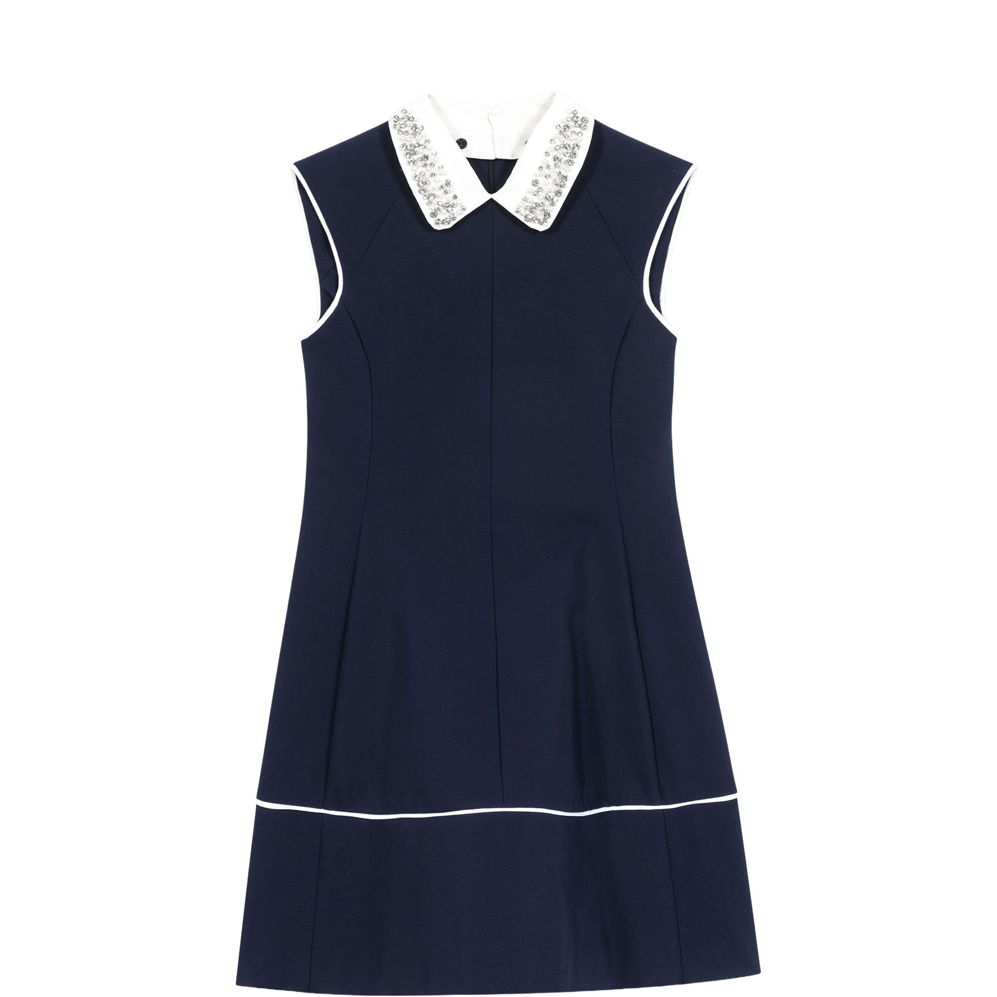 Embellished Collar Mini Shift Dress