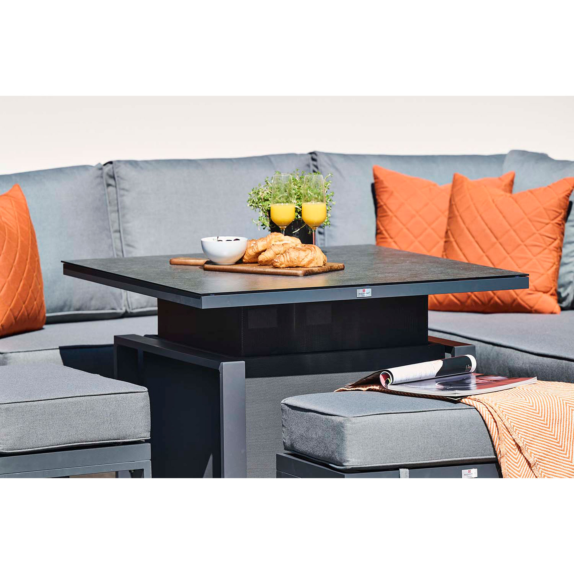Costa Garden Corner 5-Piece Dining Set Charcoal