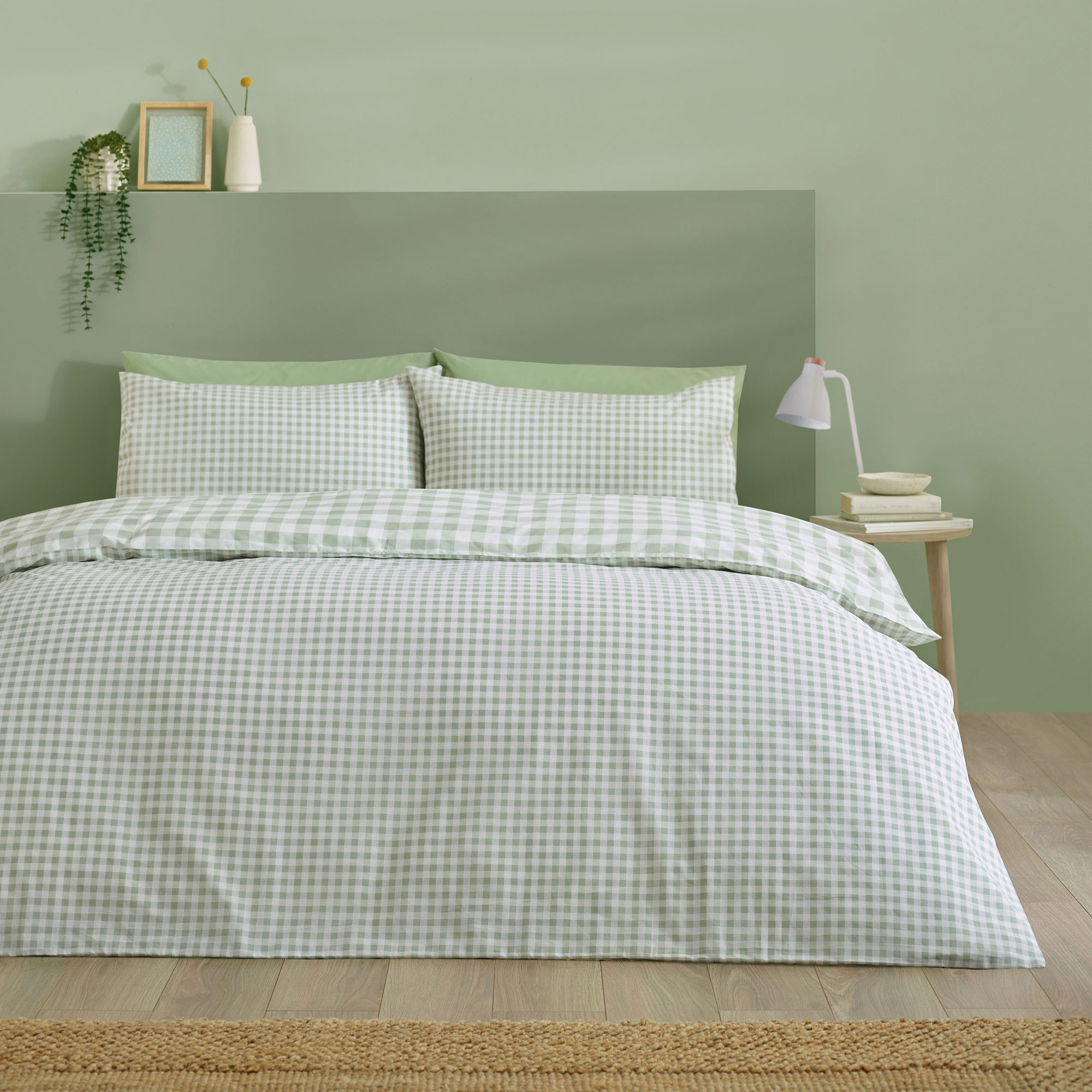Bamford Gingham Duvet Set Green