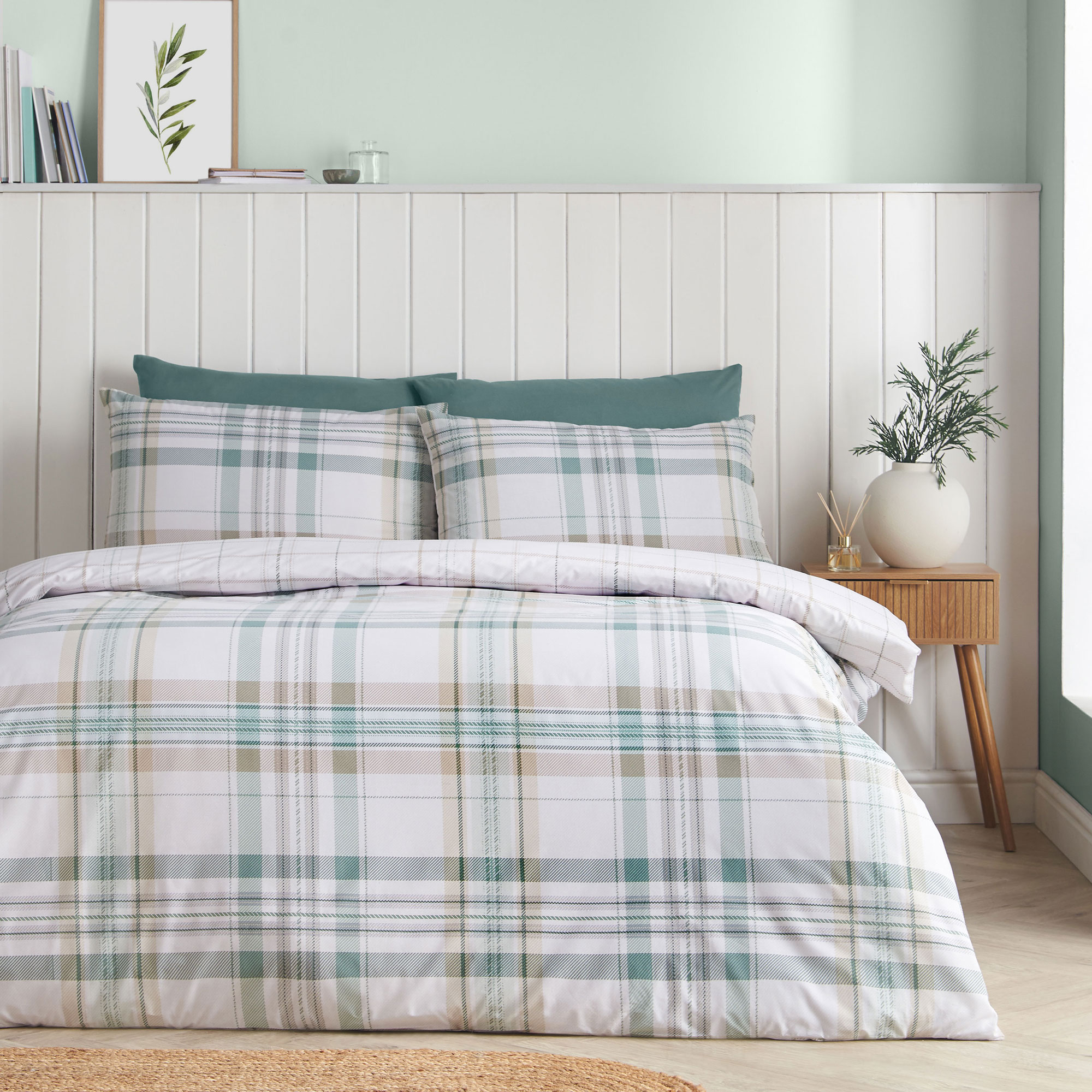 Cartmel Check Duvet Set Green