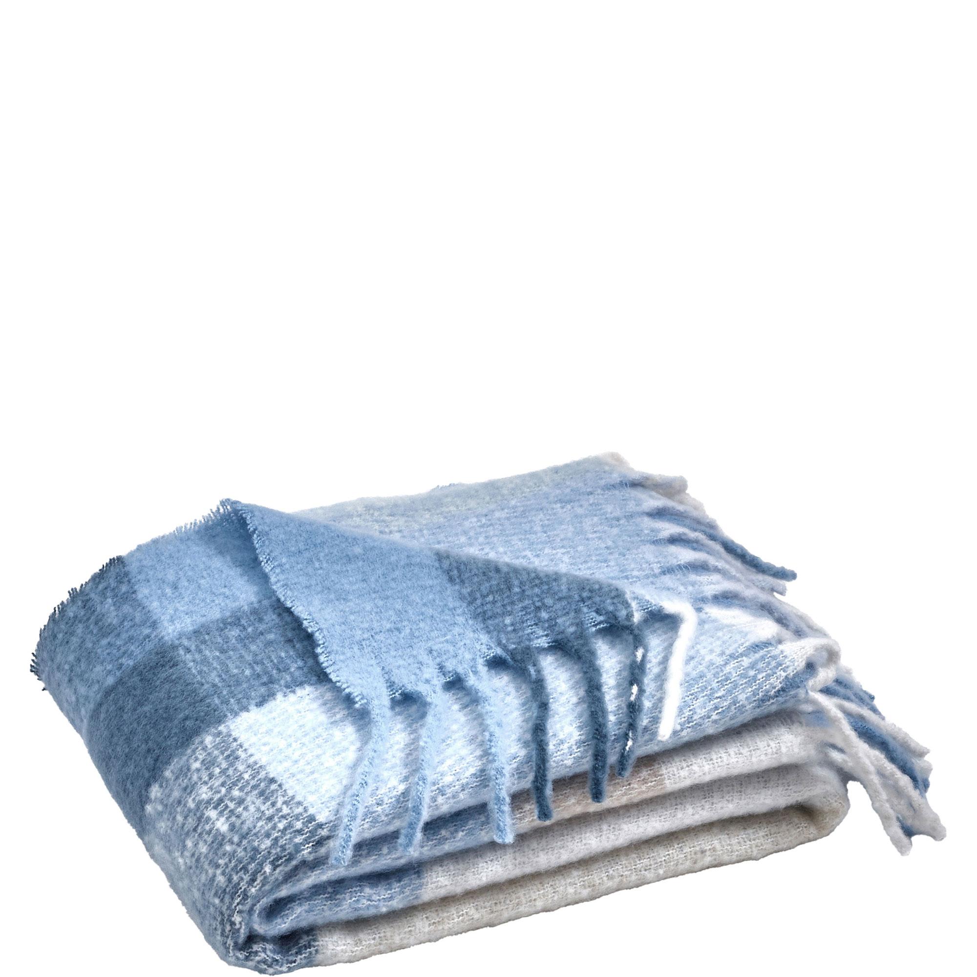 Faux Mohair Throw Blue