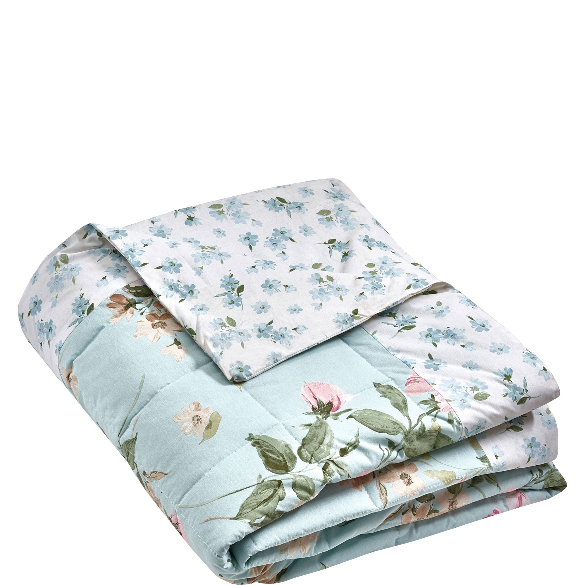 Avebury Floral Throw Duck Egg Blue