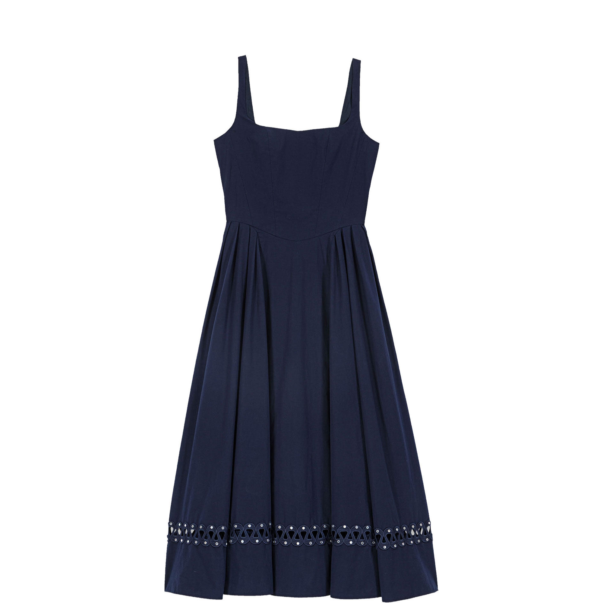 Openwork Embroidery Flared Dress