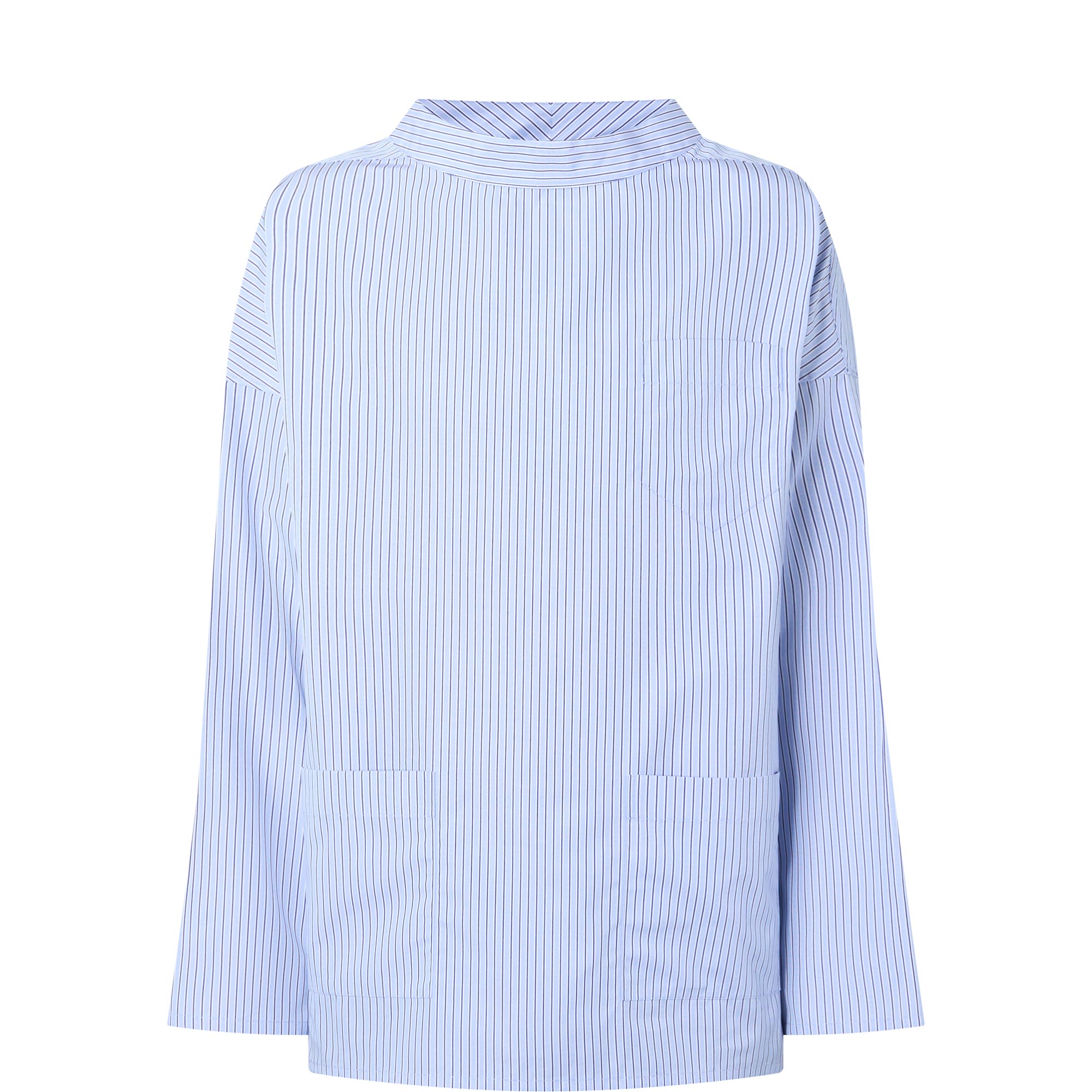 Triangle Logo Patch Pocket Striped Shirt