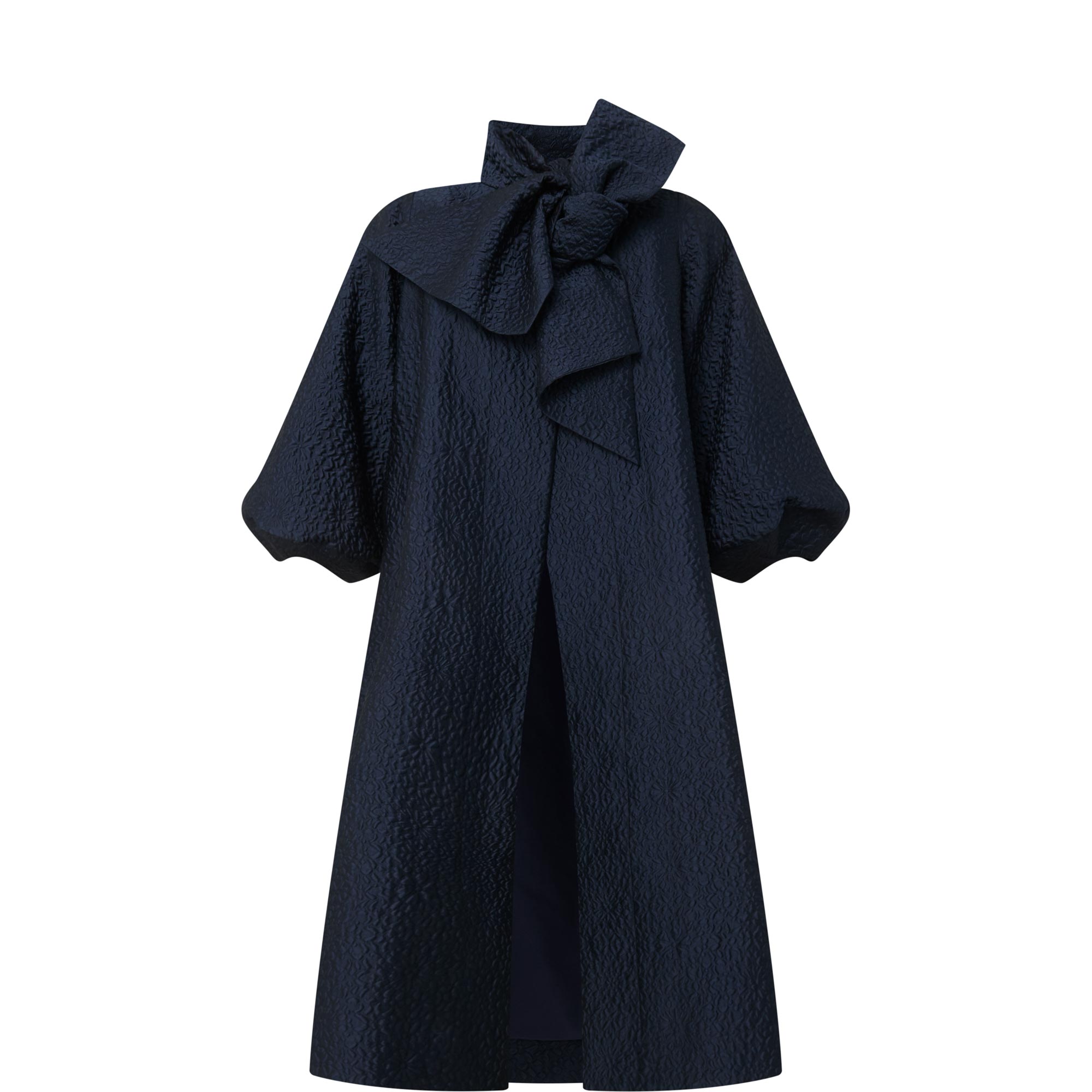 Juno Bow Tie Textured Coat