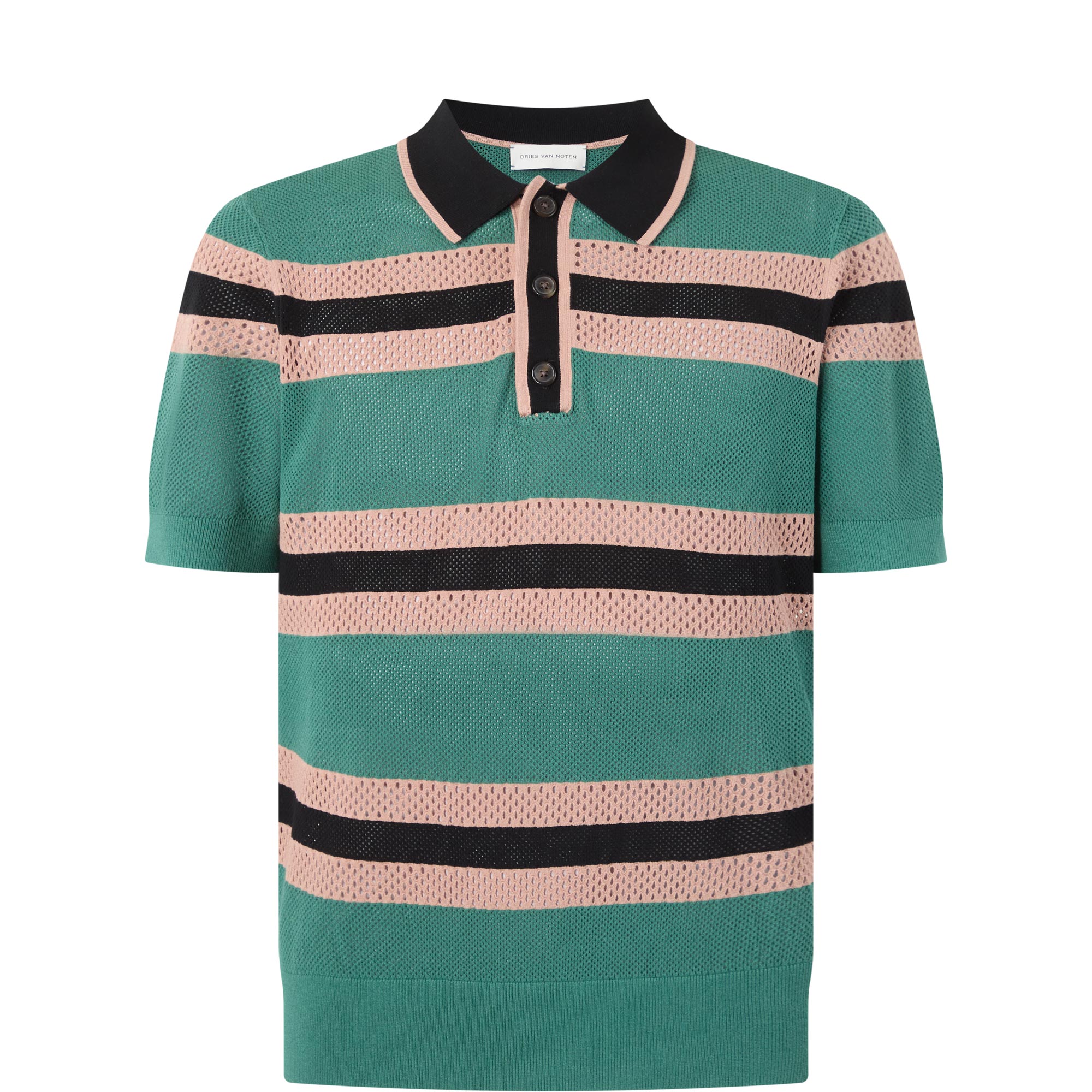 Stripe Knit Polo Shirt